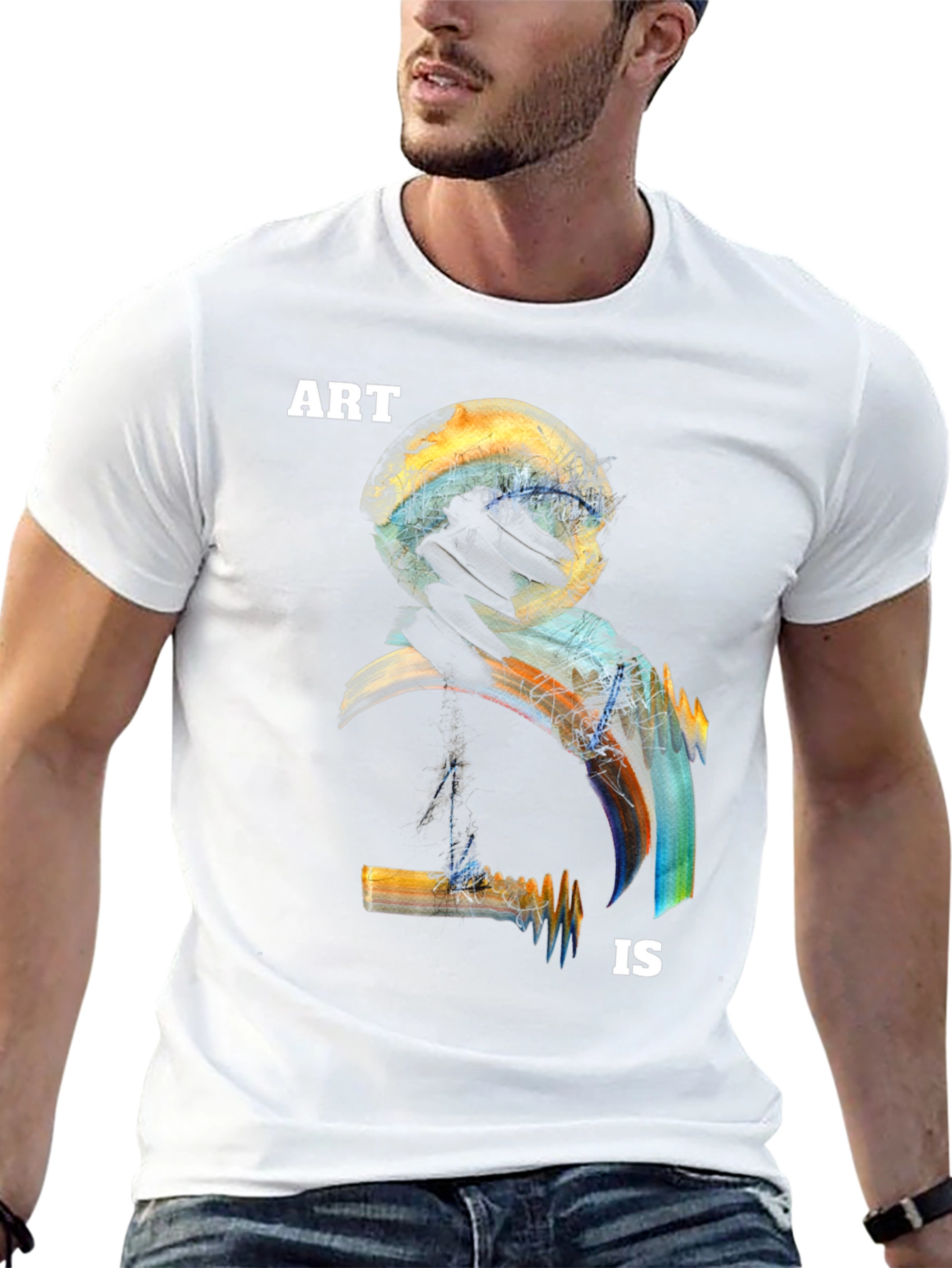 Black Abstract 'Art Is' Graphic T-Shirt view 13