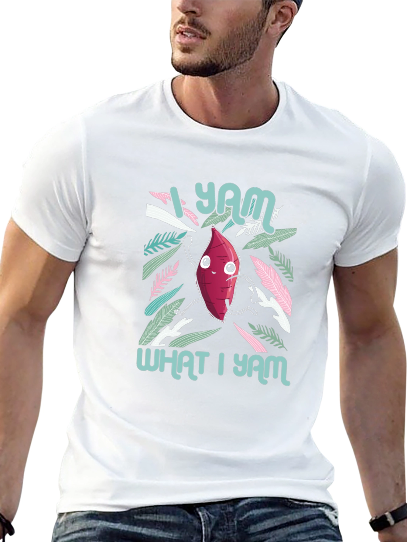 Black I Yam What I Yam Graphic Tee - Cute Sweet Potato T-Shirt view 13