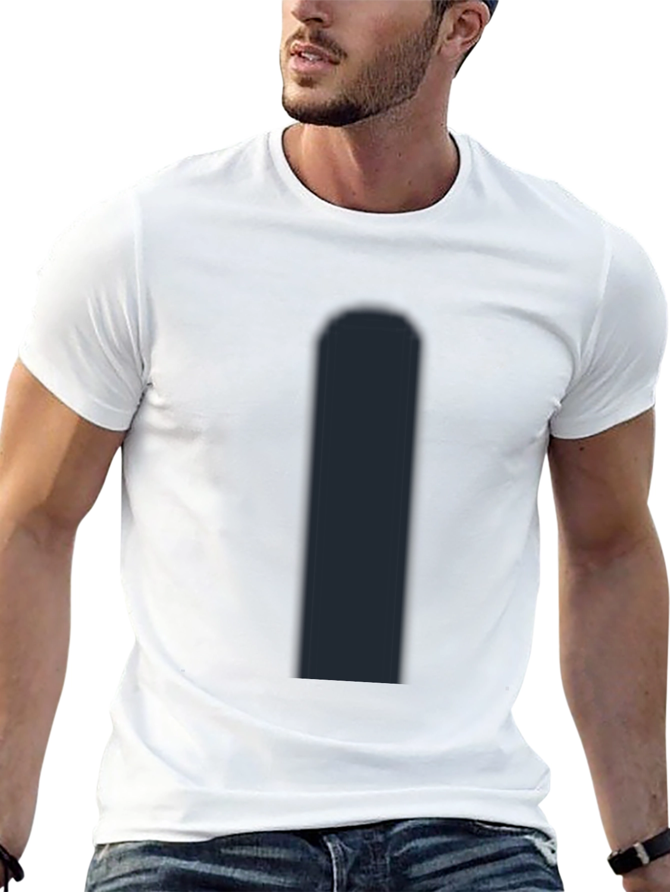 Black Men's Black T-Shirt - Casual Style view 13