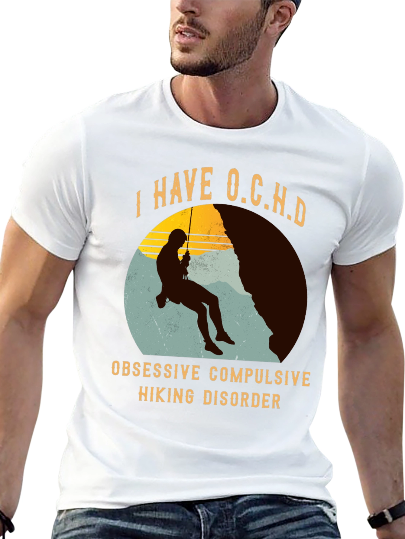 Black I Have O.C.H.D. Obsessive Hiking Disorder T-Shirt view 13
