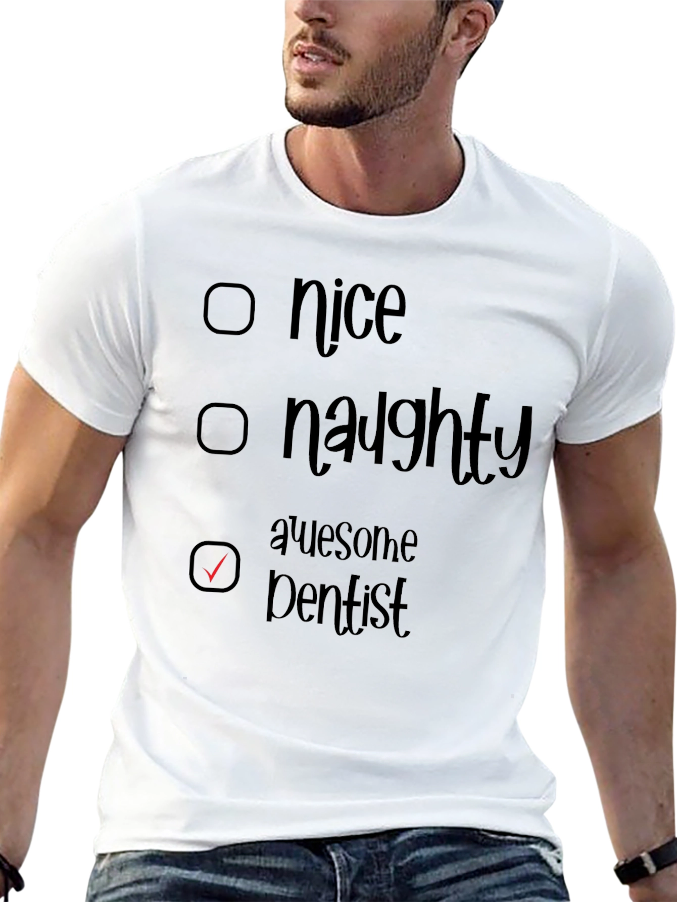 Black Awesome Dentist T-Shirt: Nice, Naughty Choice view 13