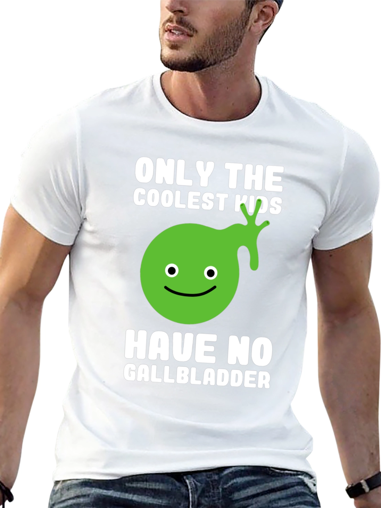 Black Coolest Kids No Gallbladder Funny Graphic T-Shirt view 13
