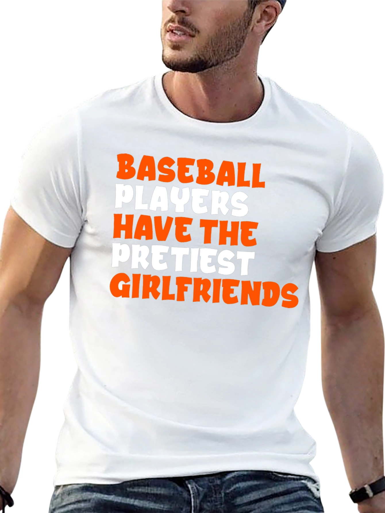 Black Baseball Player Prettiest Girlfriend Graphic T-Shirt view 13