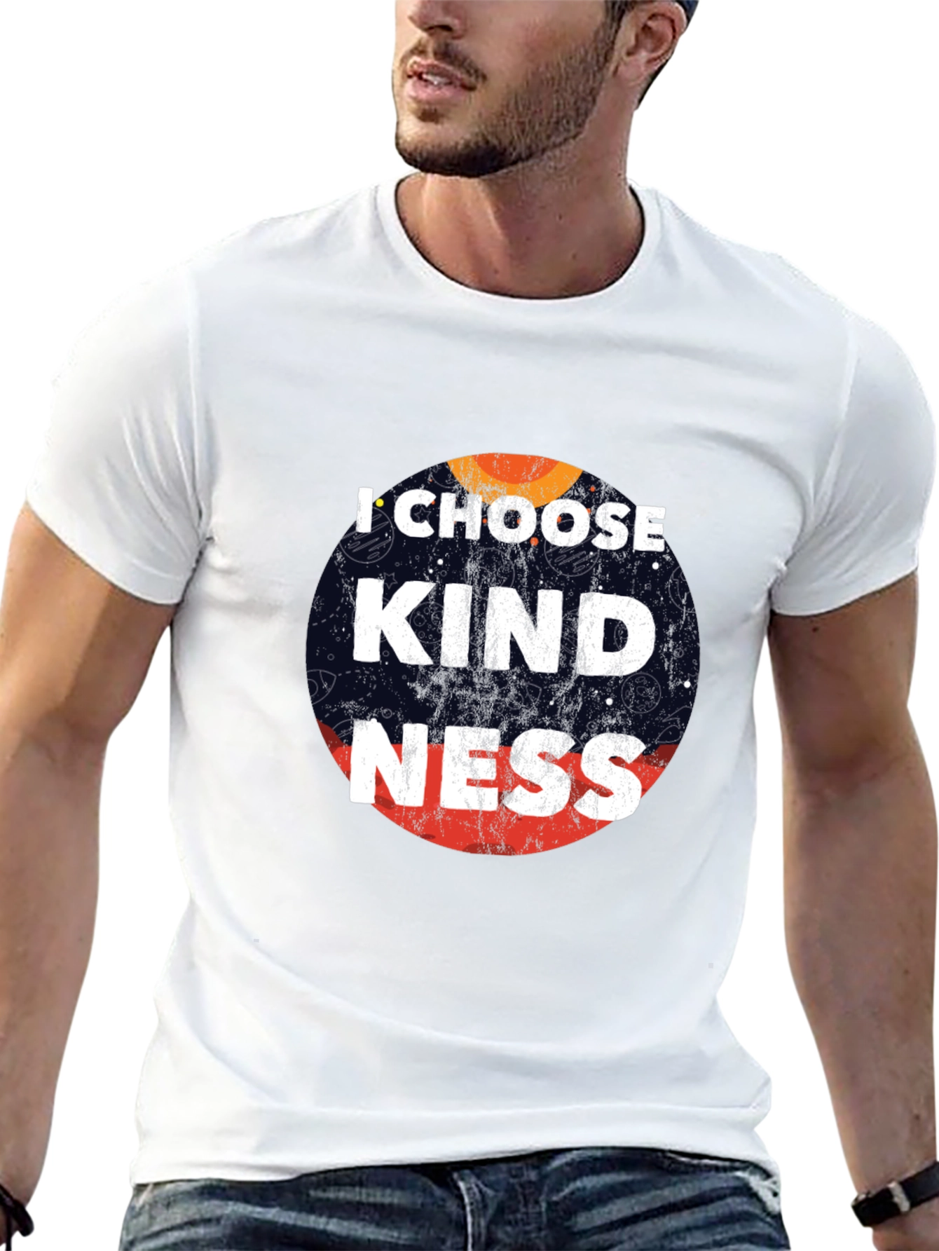 Black I Choose Kindness Graphic Tee - Black Cotton Casual T-Shirt view 13