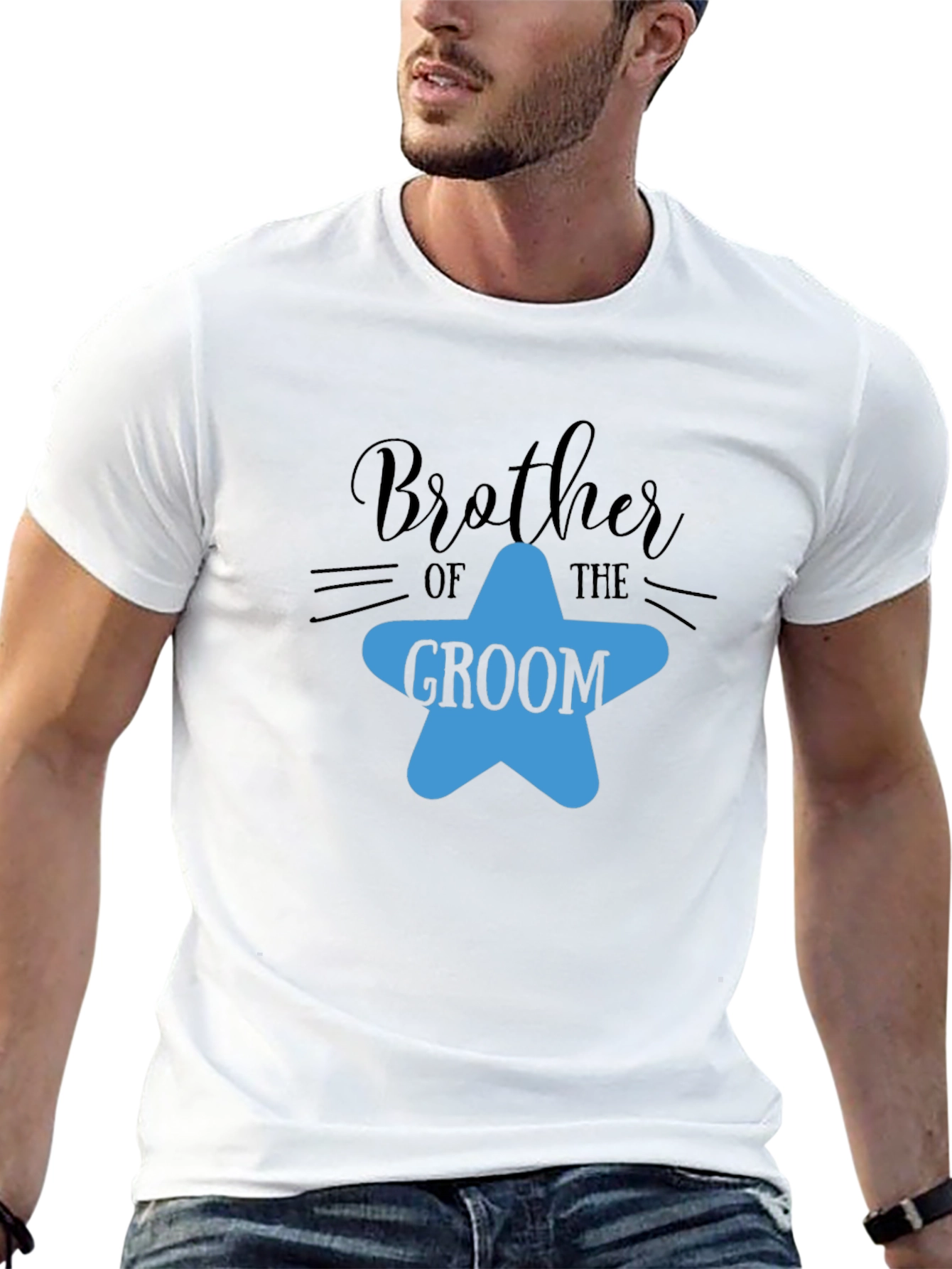 Brother of the Groom T-Shirt - Star Design - 13