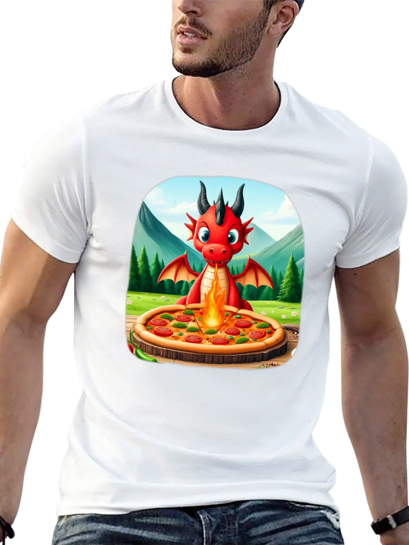 Black Dragon Pizza T-Shirt - Fun Graphic Tee view 13