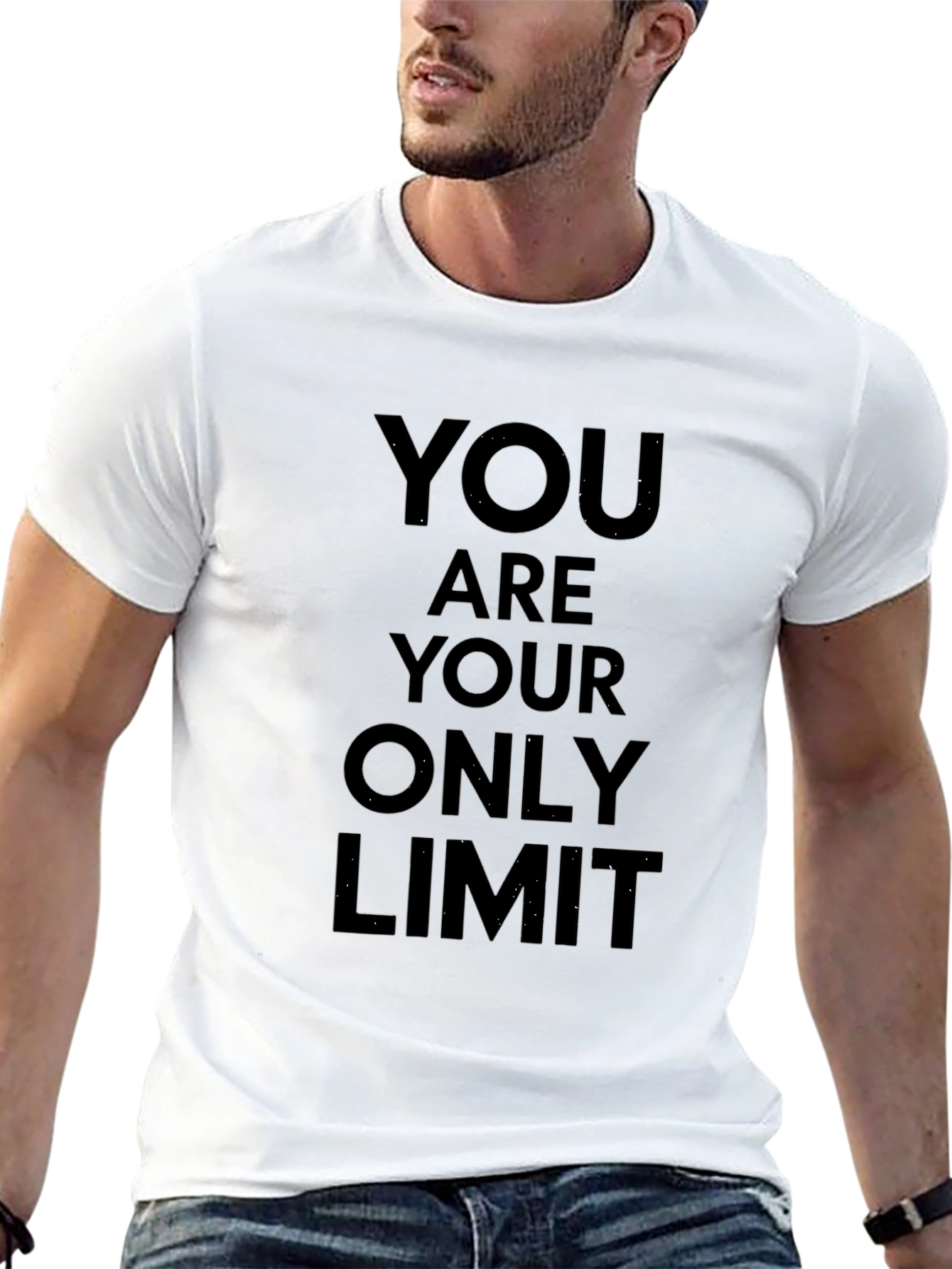 Black Inspirational Black T-Shirt - You Are Your Only Limit view 13