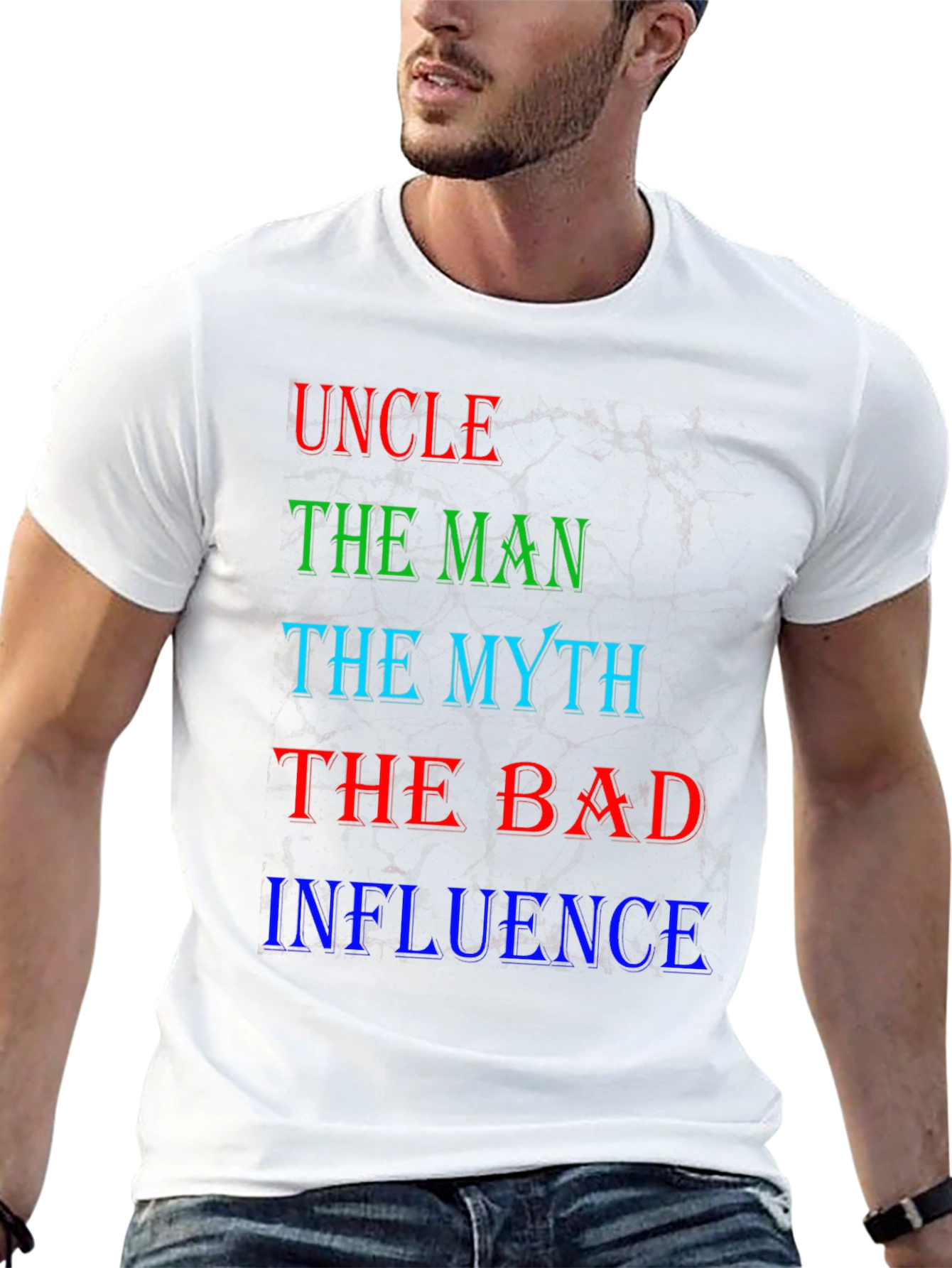Black Uncle The Man Myth Bad Influence T-Shirt view 13