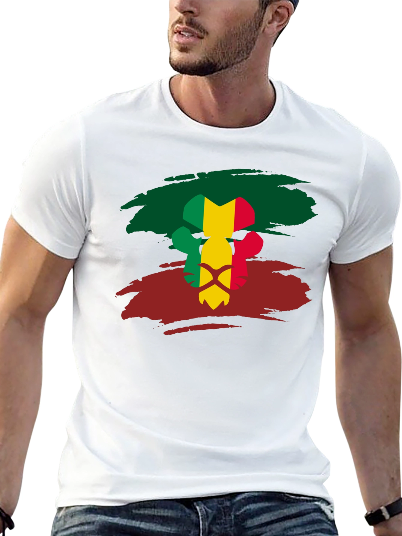 Mali Flag Lion Head T-Shirt - 13