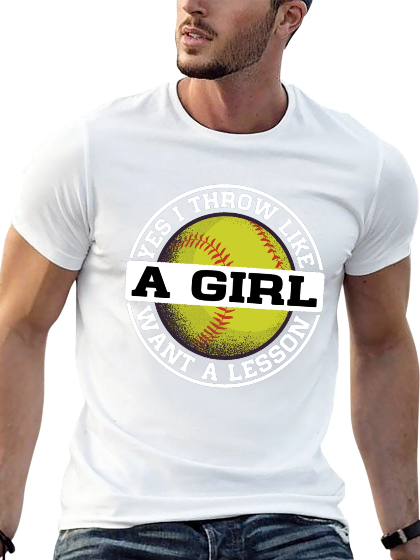 Black Yes I Throw Like A Girl T-Shirt view 13