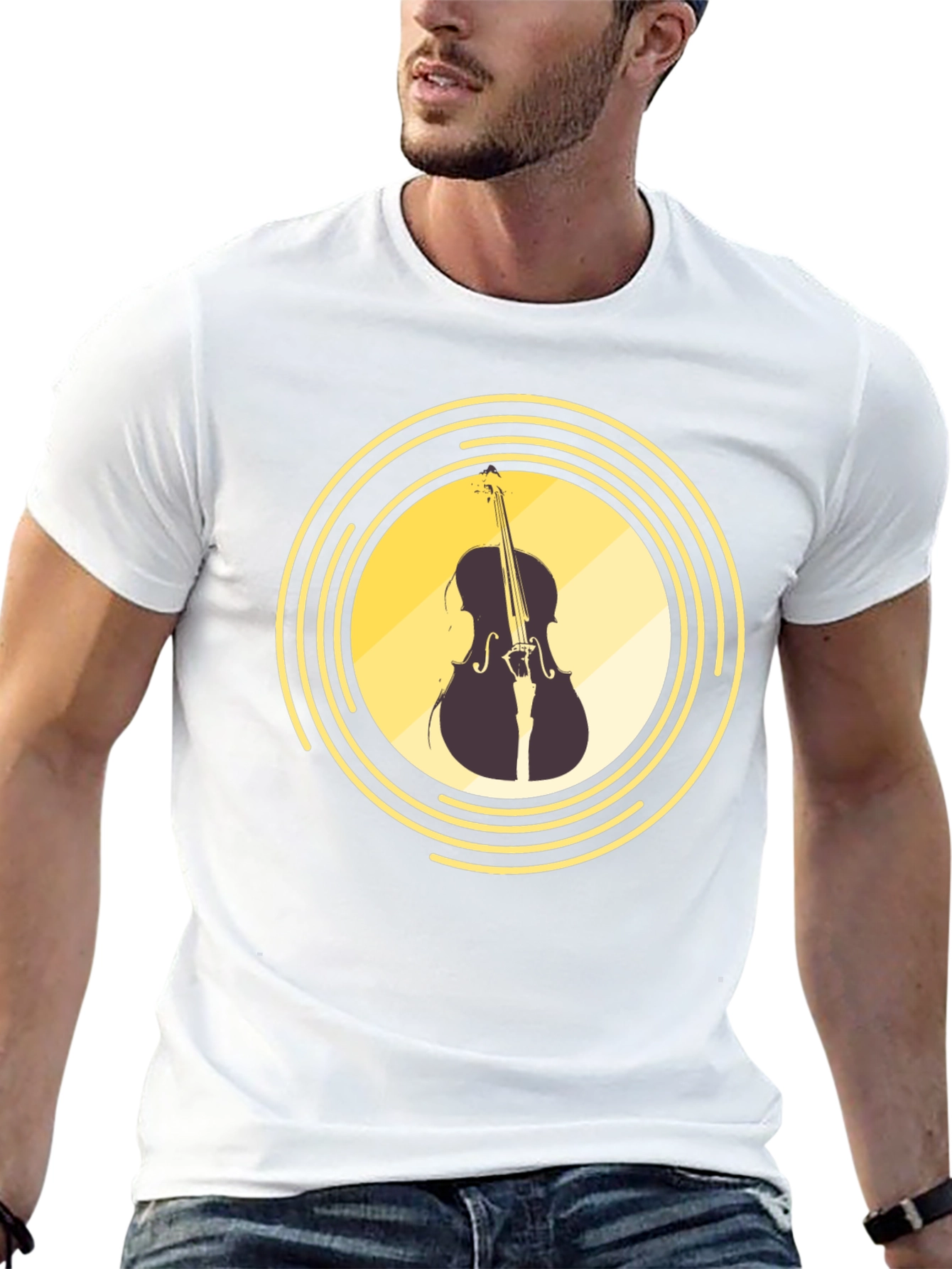 Black Musical Cello Graphic T-Shirt view 13