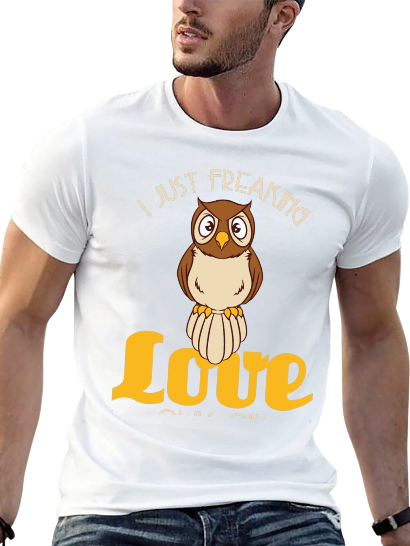 Black I Just Freaking Love Owls T-Shirt - Novelty Animal Tee view 13