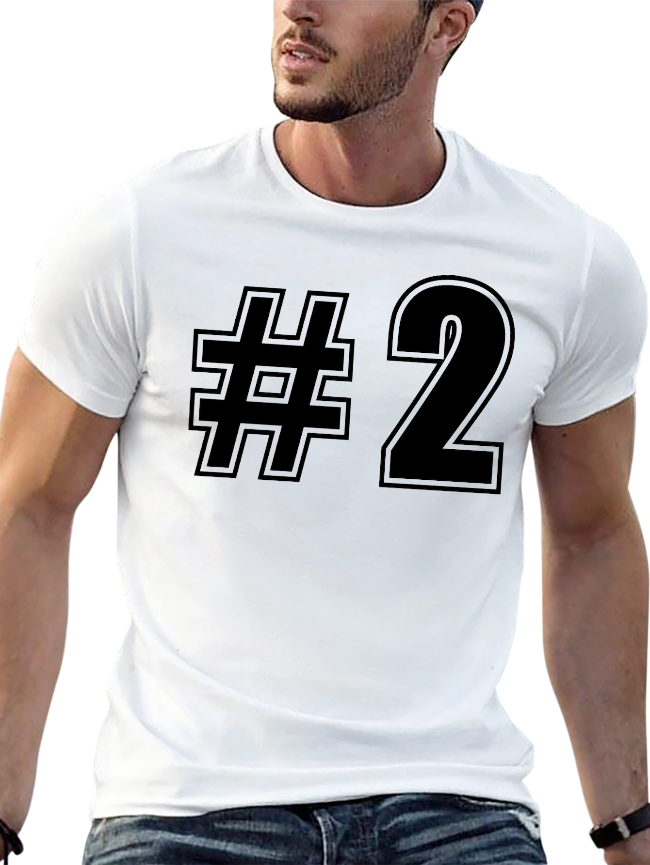 Black Hashtag Number Two Black T-Shirt view 13