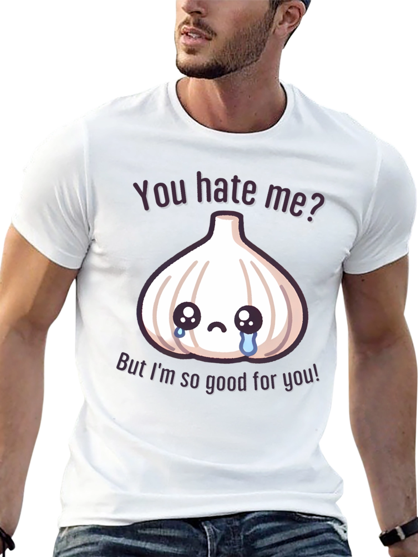 Black Funny Garlic Graphic T-Shirt - You Hate Me? view 13