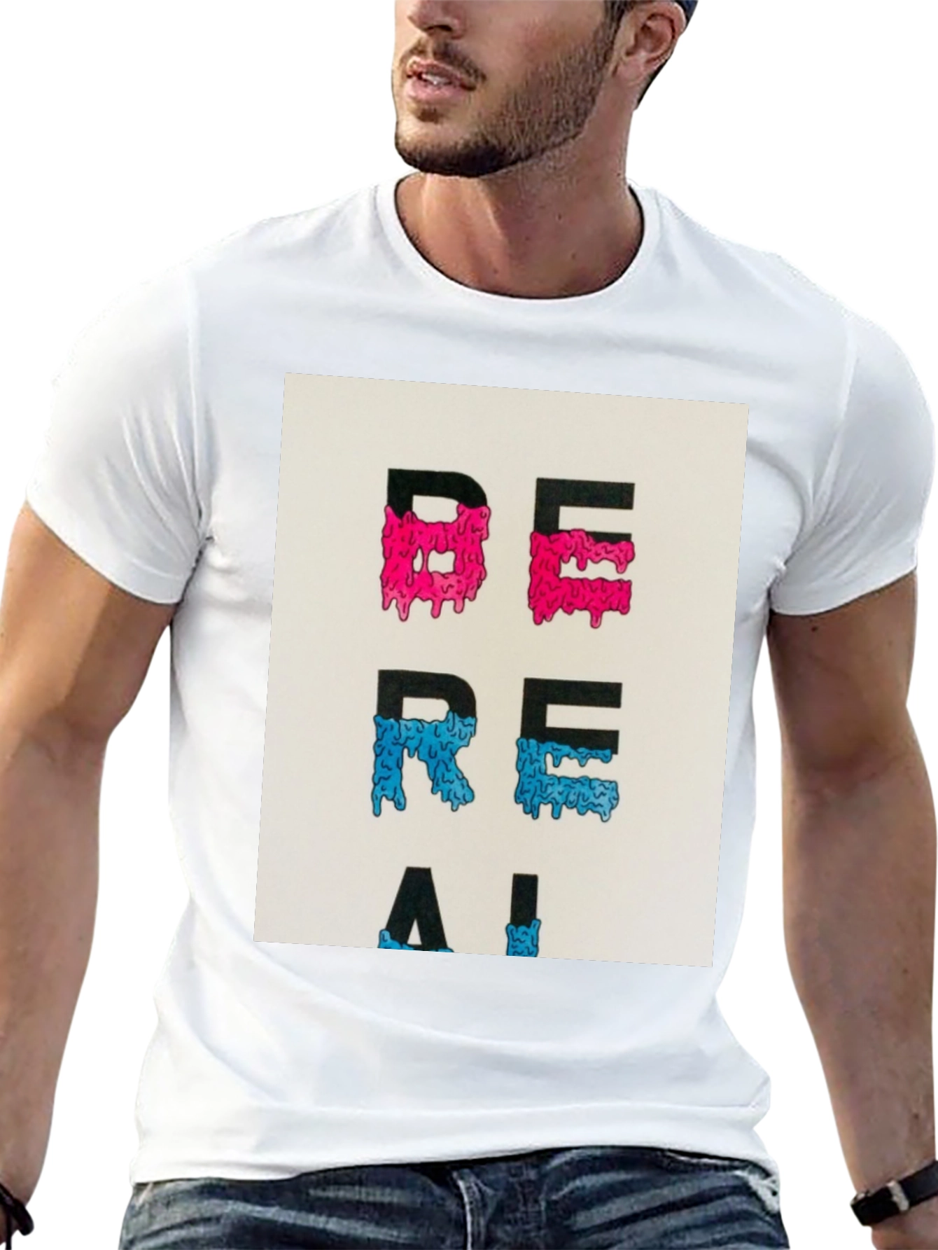 Black Be Real Graphic Tee - Trendy Casual Wear view 13