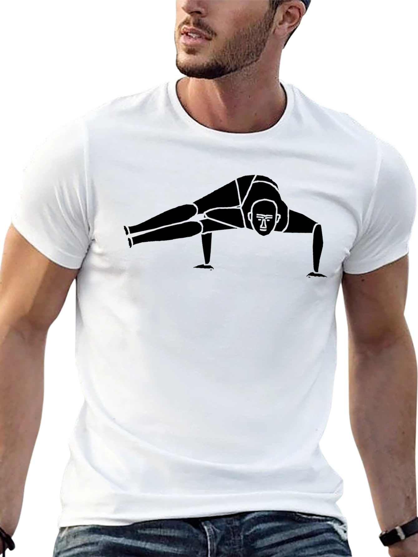 Black Yoga Pose Graphic Black T-Shirt view 13