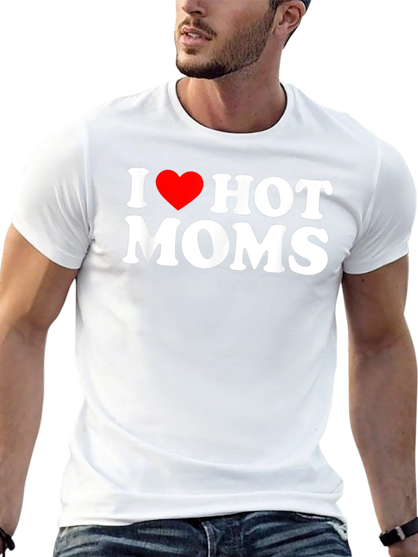 Black I Heart Hot Moms Graphic T-Shirt view 13