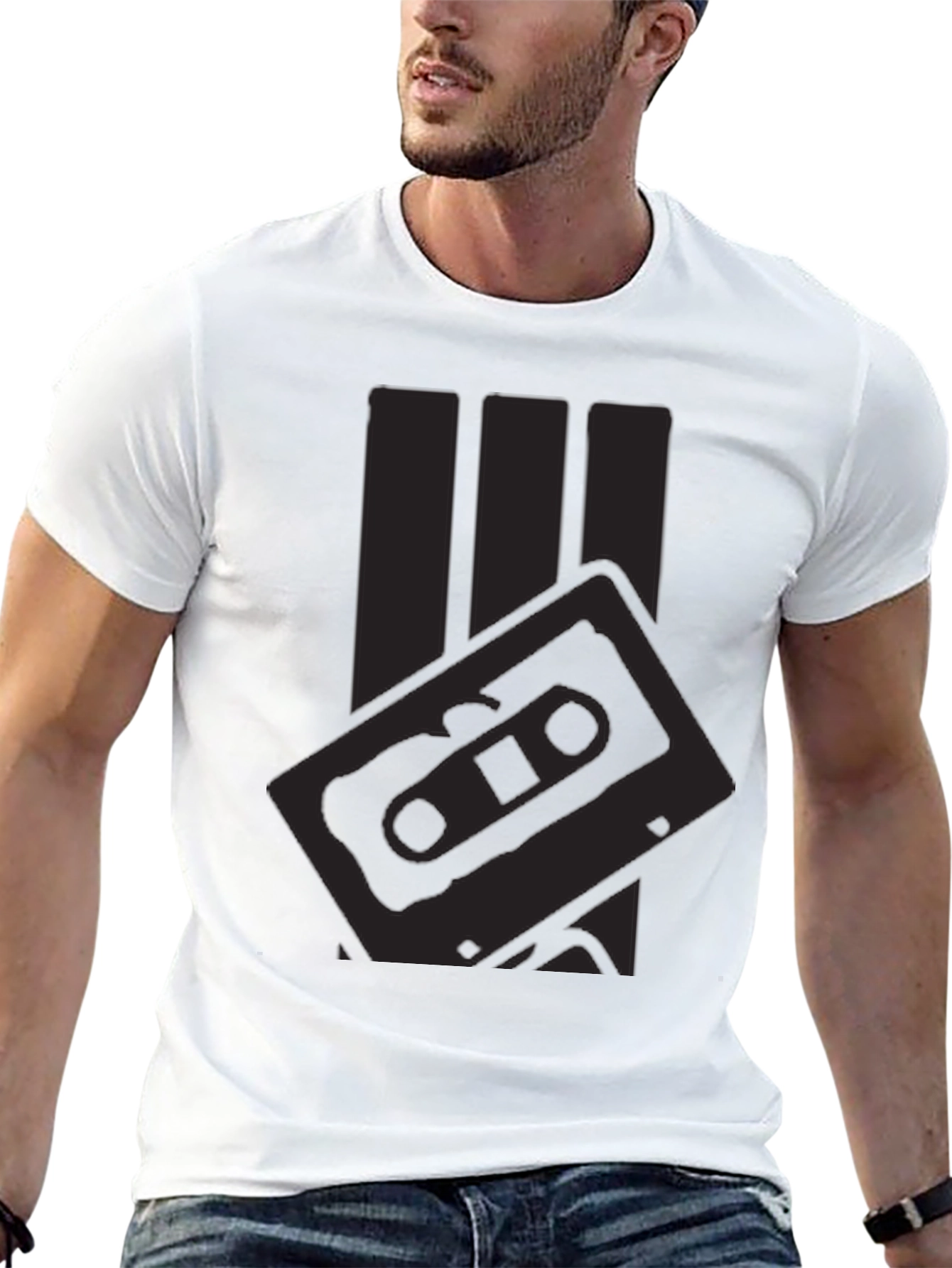 Black Retro Cassette Tape Graphic T-Shirt - Black view 13