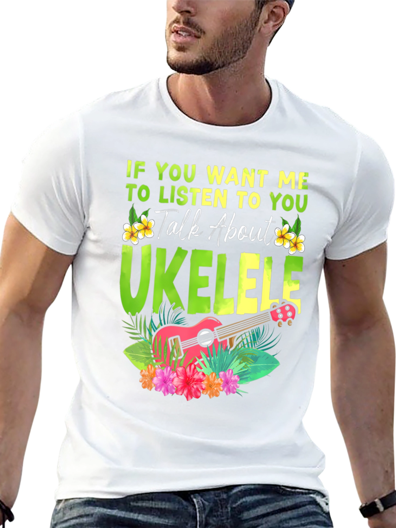 Black Ukulele Lover T-Shirt - Talk About Ukulele Tee view 13