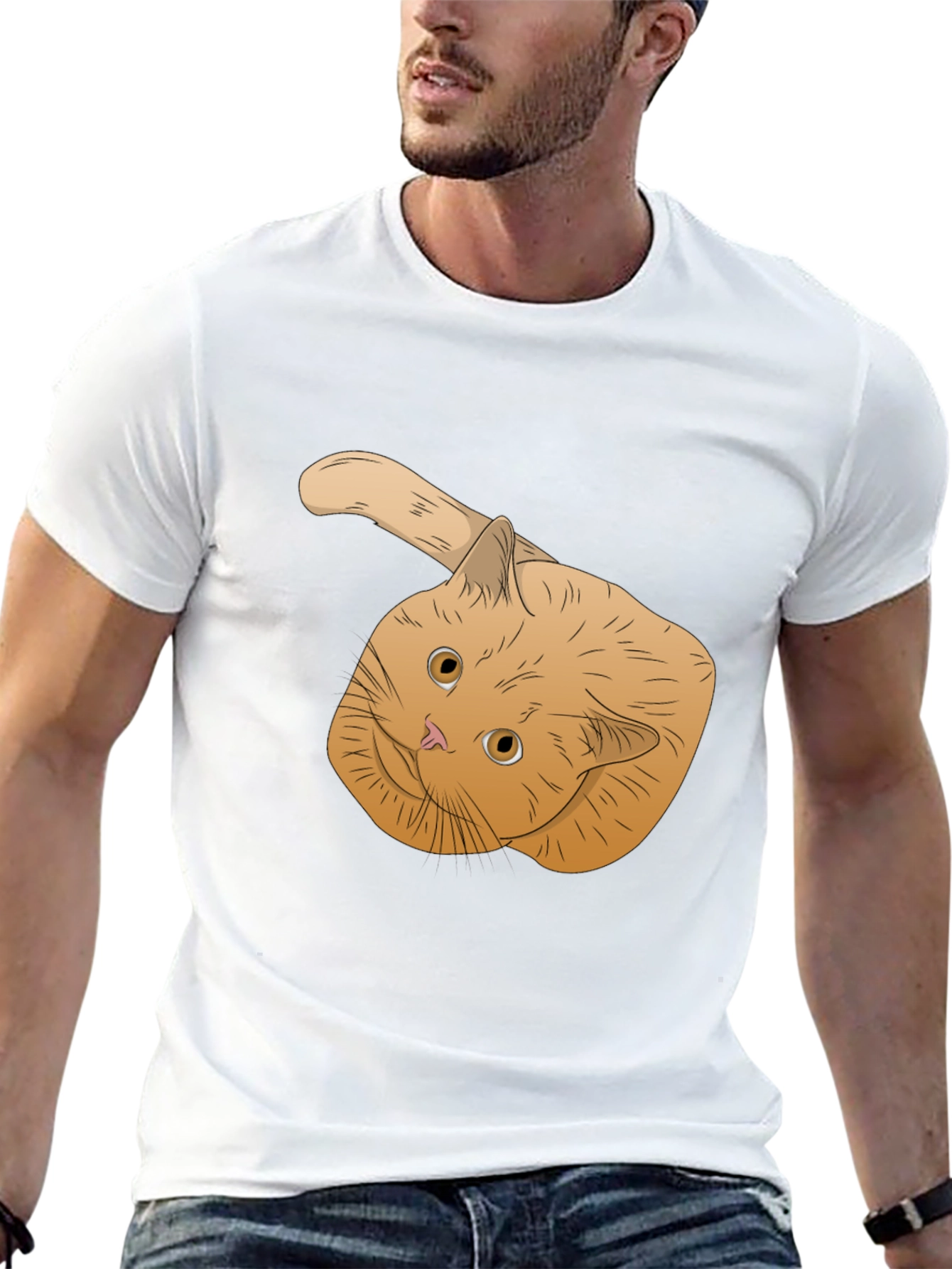 Black Ginger Cat T-Shirt - Whimsical Pet Lover Apparel view 13