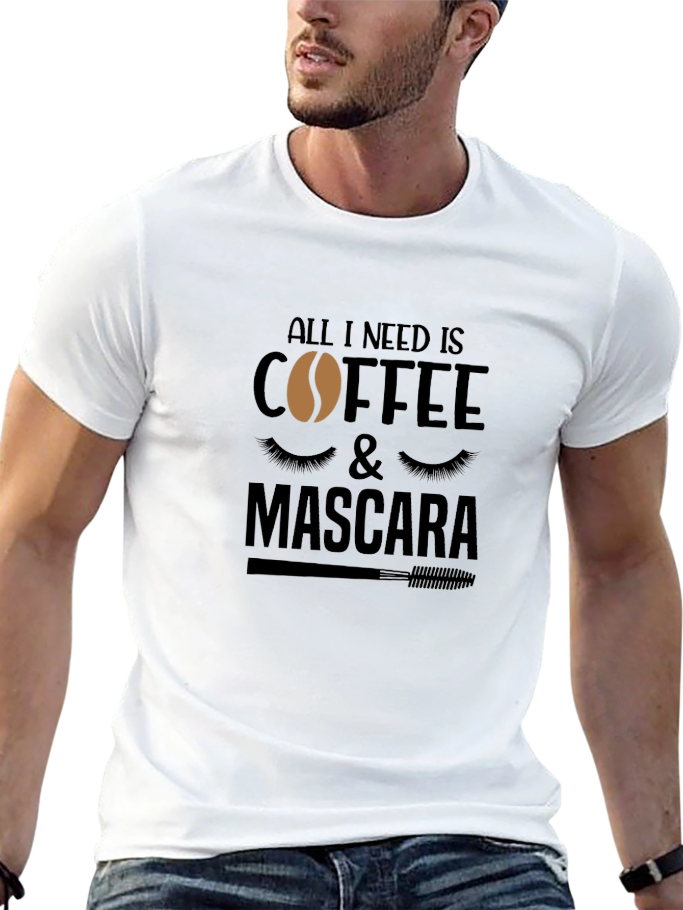 Black Coffee & Mascara Graphic Tee - Relaxed Fit Black T-Shirt view 13