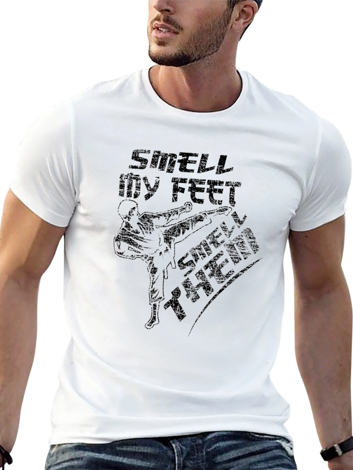 Black Smell My Feet Then T-Shirt - Funny Graphic Tee view 13