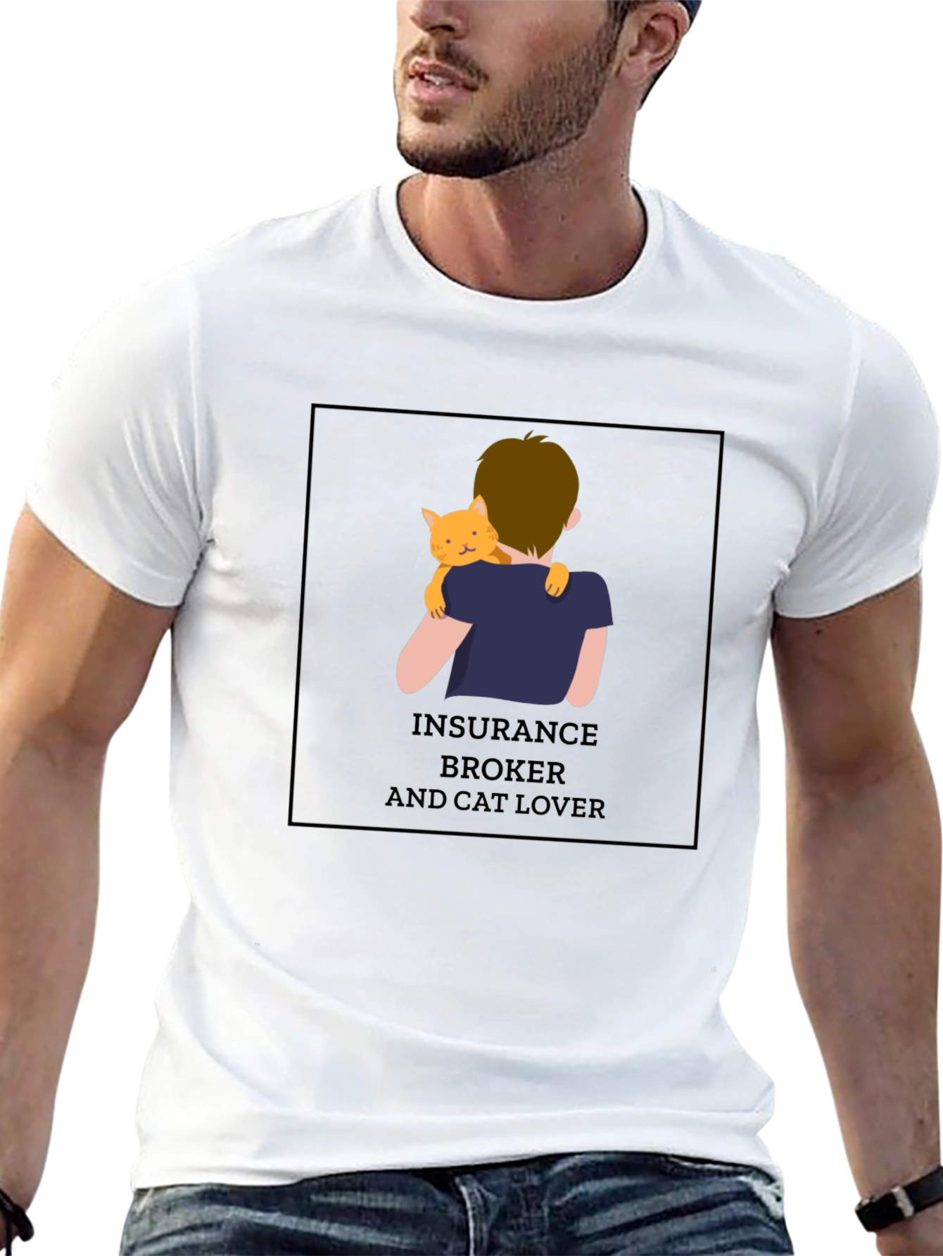 Black Insurance Broker & Cat Lover T-Shirt view 13