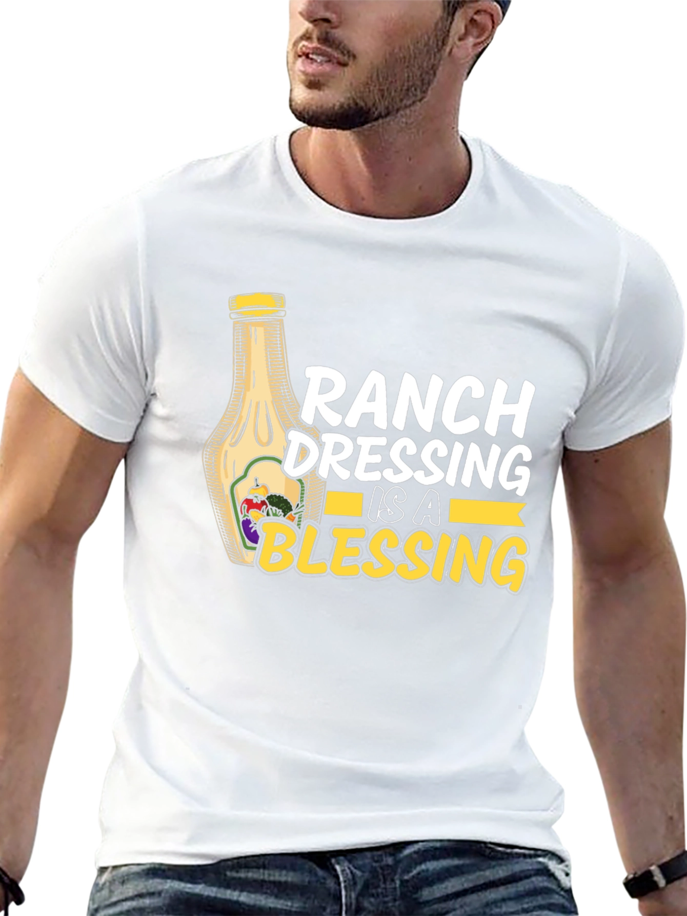 Black Ranch Dressing is a Blessing Black T-Shirt view 13