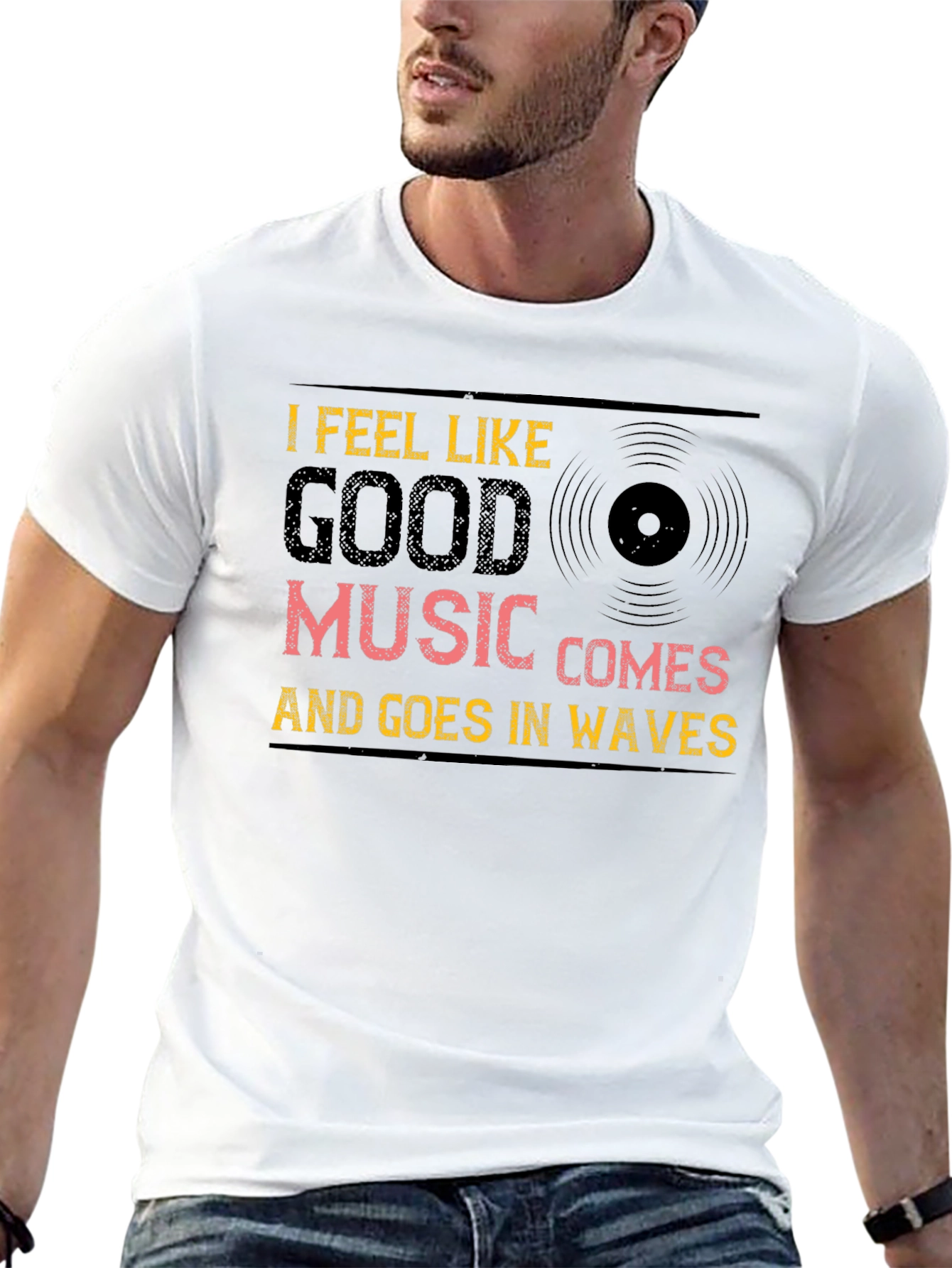 Black I Feel Like Good Music T-Shirt view 13