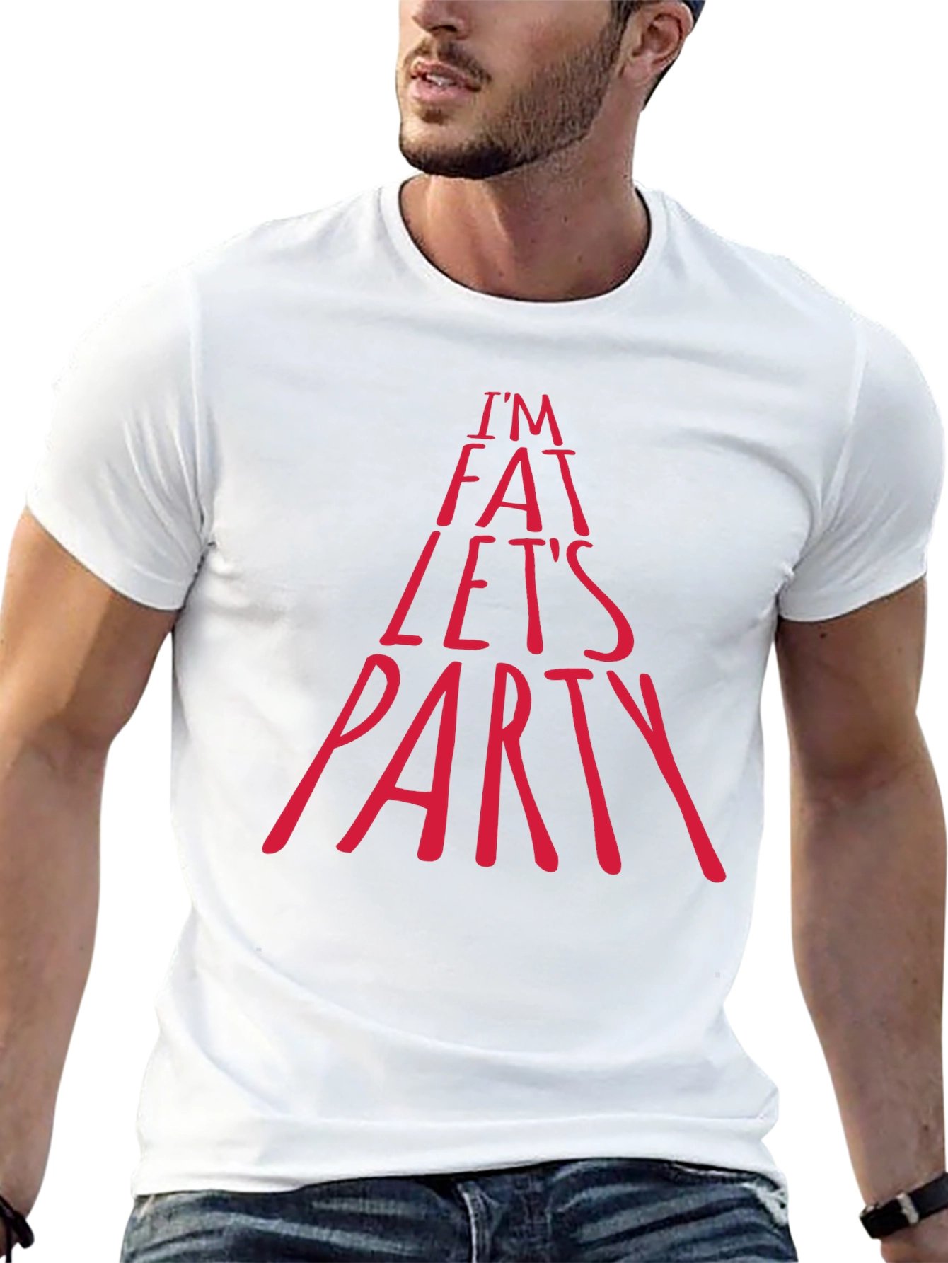Black I'm Fat Let's Party Graphic Tee - Black view 13