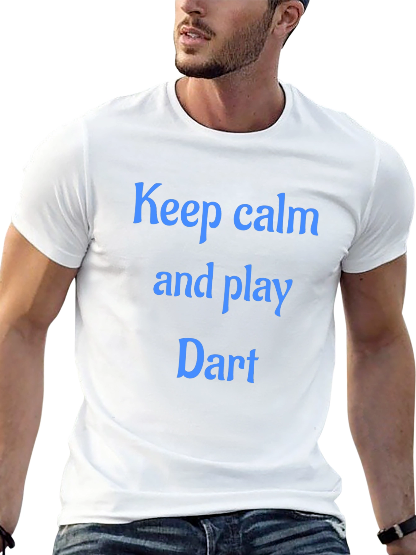 Black Keep Calm and Play Dart T-Shirt - Black Cotton Tee view 13