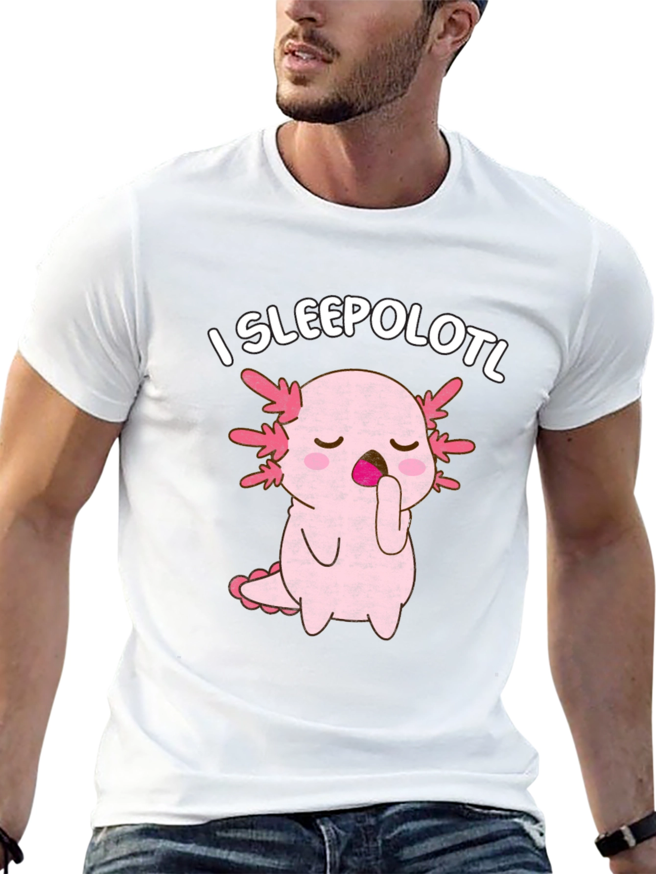 Black I Sleepolotl T-Shirt - Cute Axolotl Sleeping Tee view 13