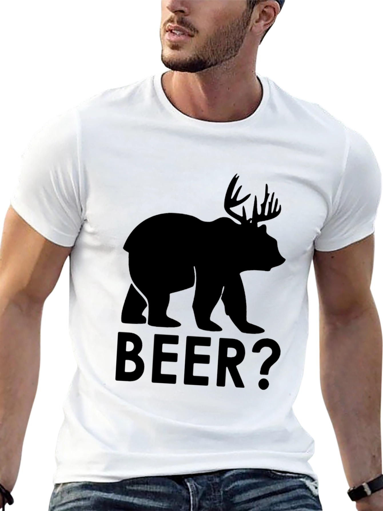 Black Bear Moose "BEER?" Graphic T-Shirt view 13