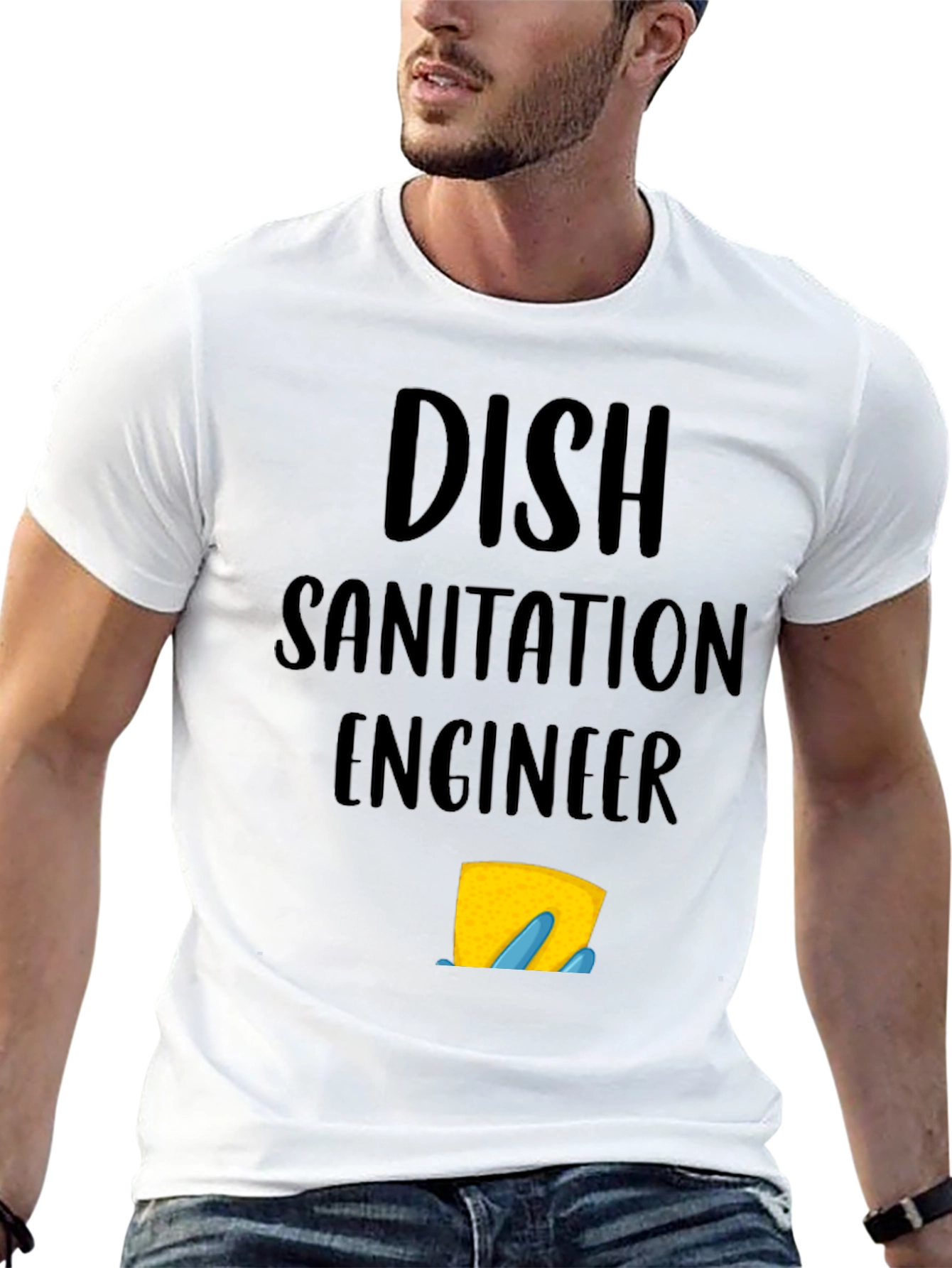 Black Dish Sanitation Engineer Graphic Tee view 13