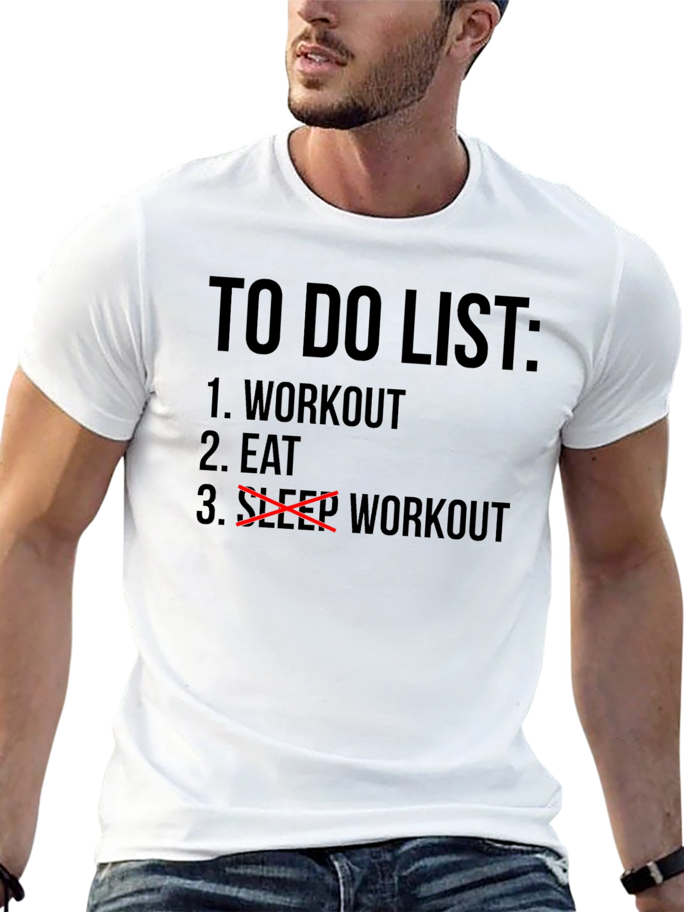 Black Workout Humor T-Shirt - To Do List Gym Tee view 13