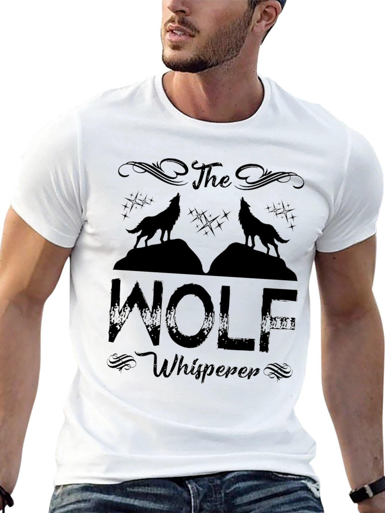Black The Wolf Whisperer Graphic T-Shirt view 13