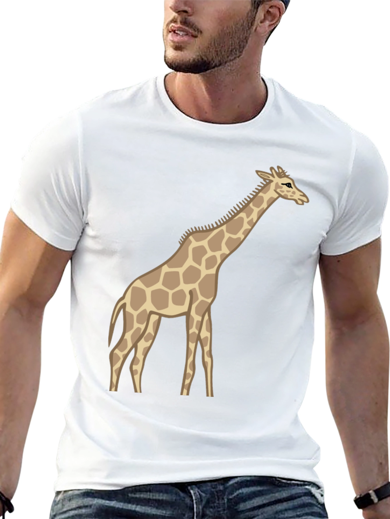 Black Giraffe Graphic Tee - Unisex Black T-Shirt view 13