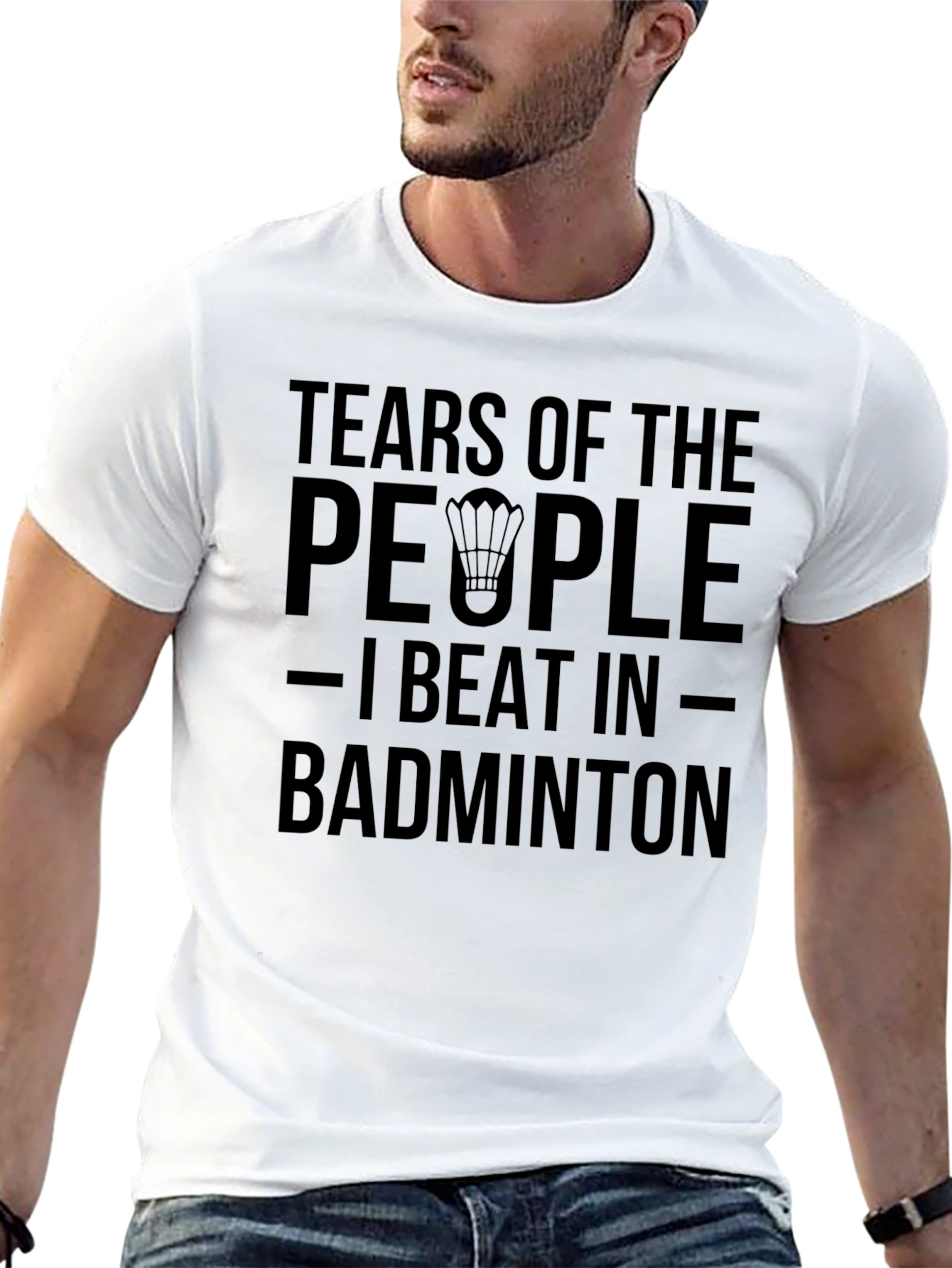 Black Badminton Player T-Shirt: Tears of My Opponents view 13
