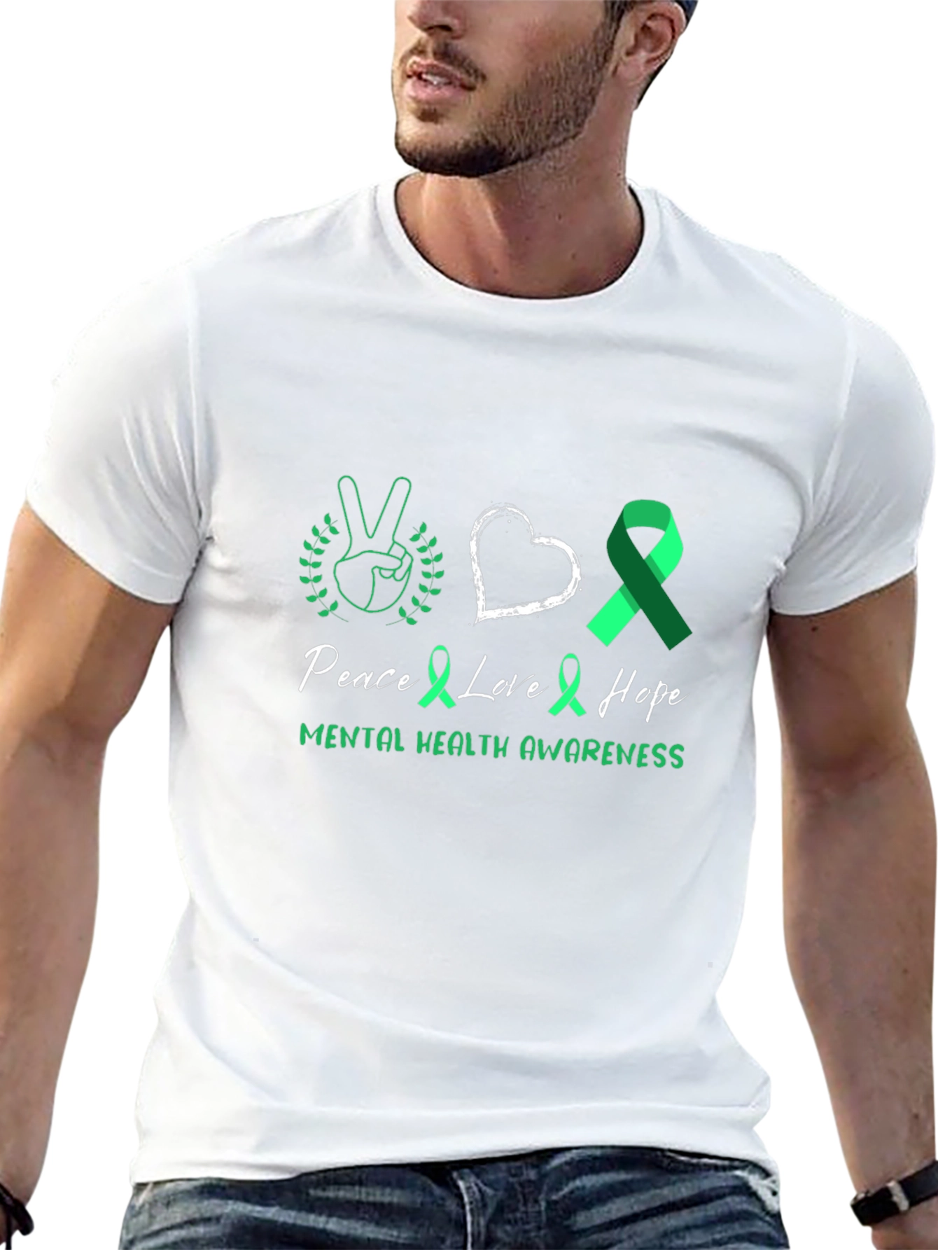 Black Mental Health Awareness Peace Love Hope T-Shirt view 13