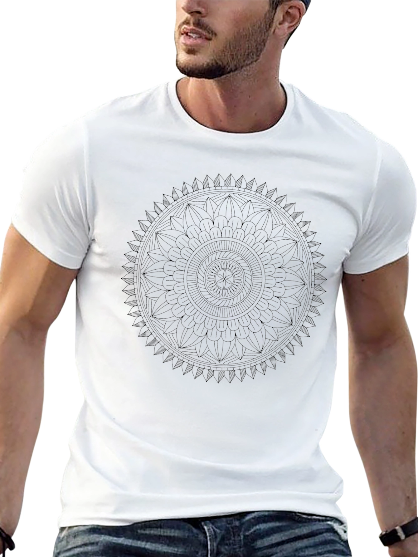Black Black Mandala Graphic T-Shirt view 13