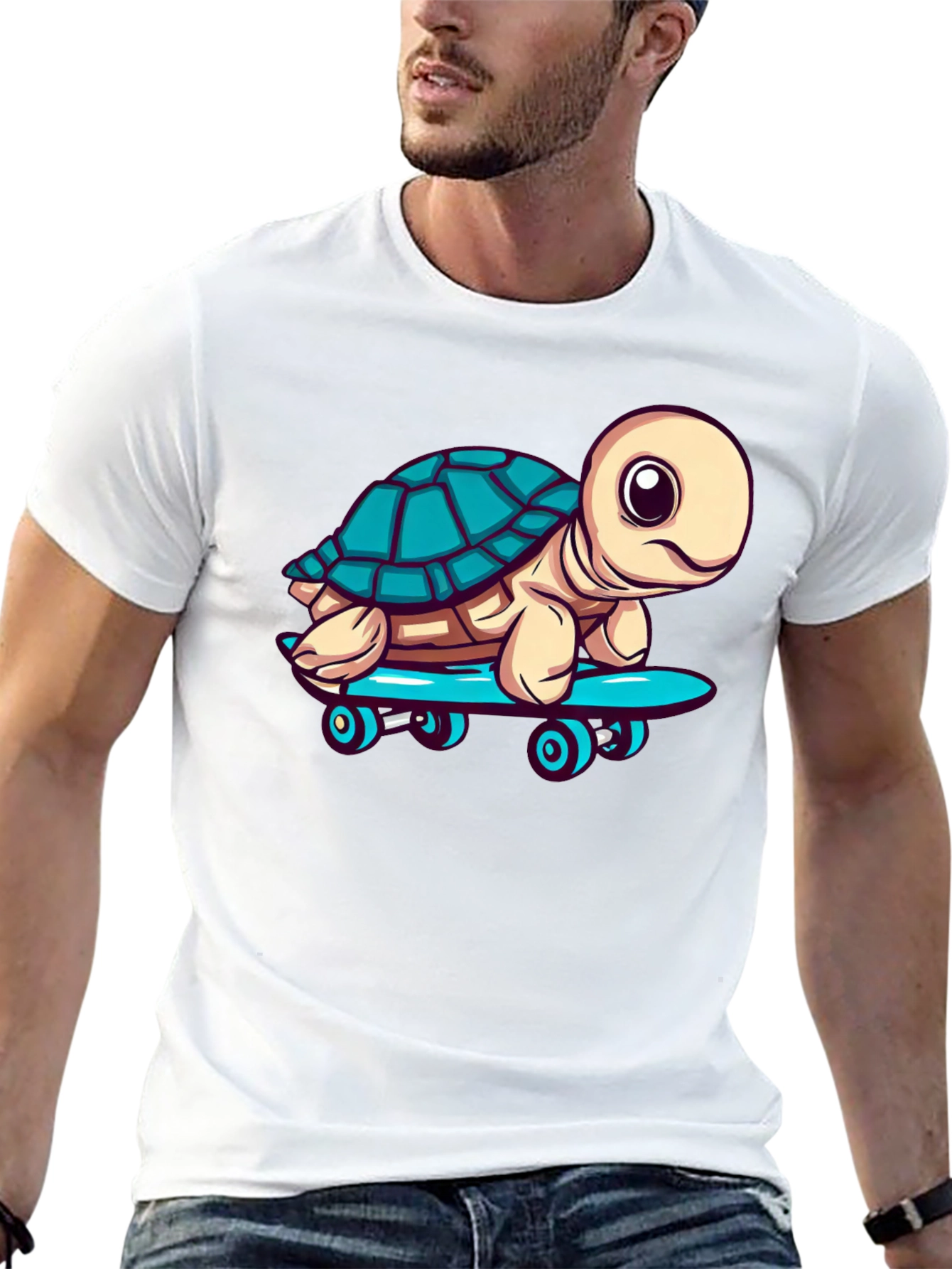 Black Turtle Skateboard Graphic T-Shirt view 13