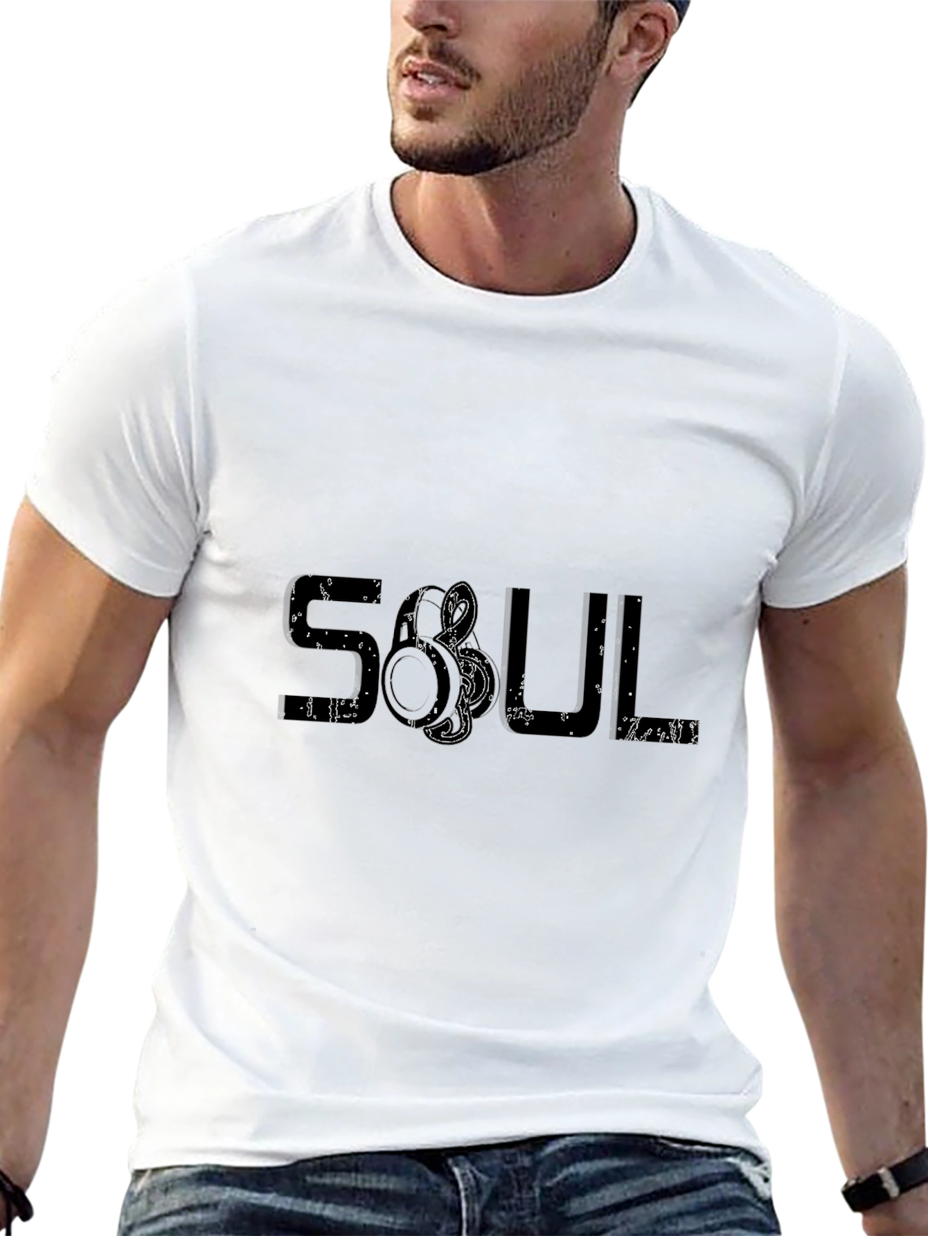Black Soul Graphic Print Black T-Shirt view 13