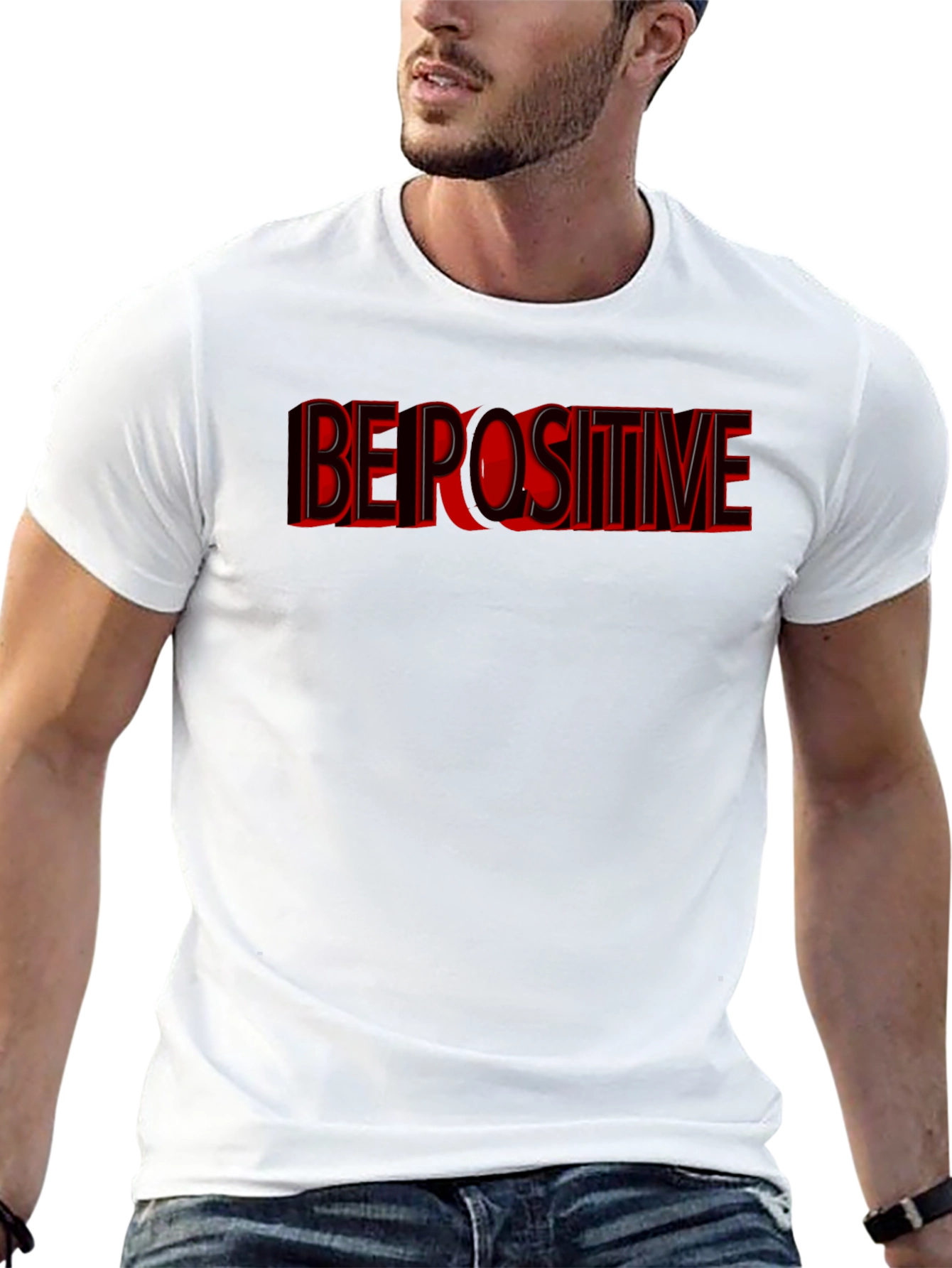 Black Be Positive Graphic T-Shirt - Black view 13