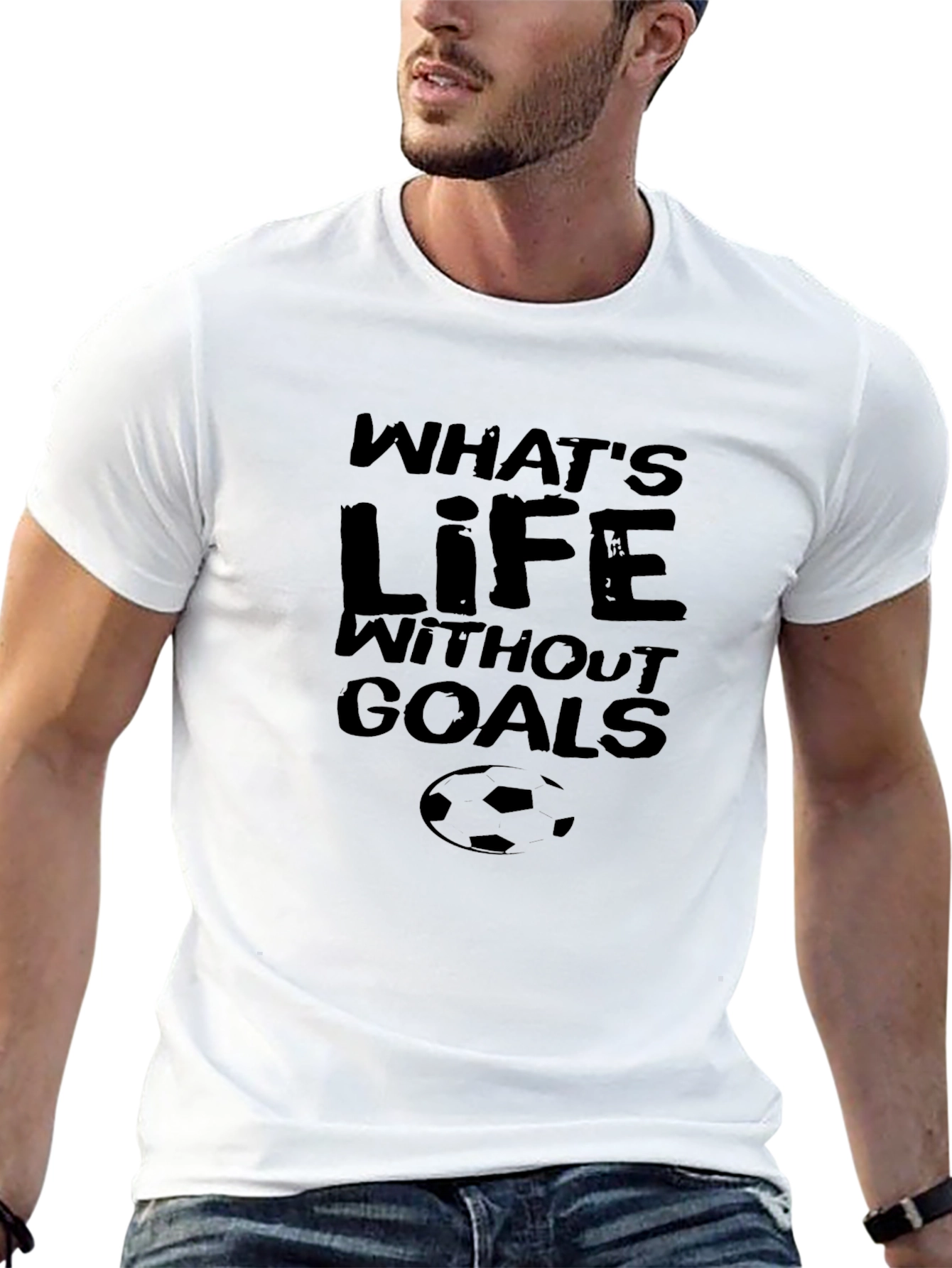 Black What's Life Without Goals Black T-Shirt view 13