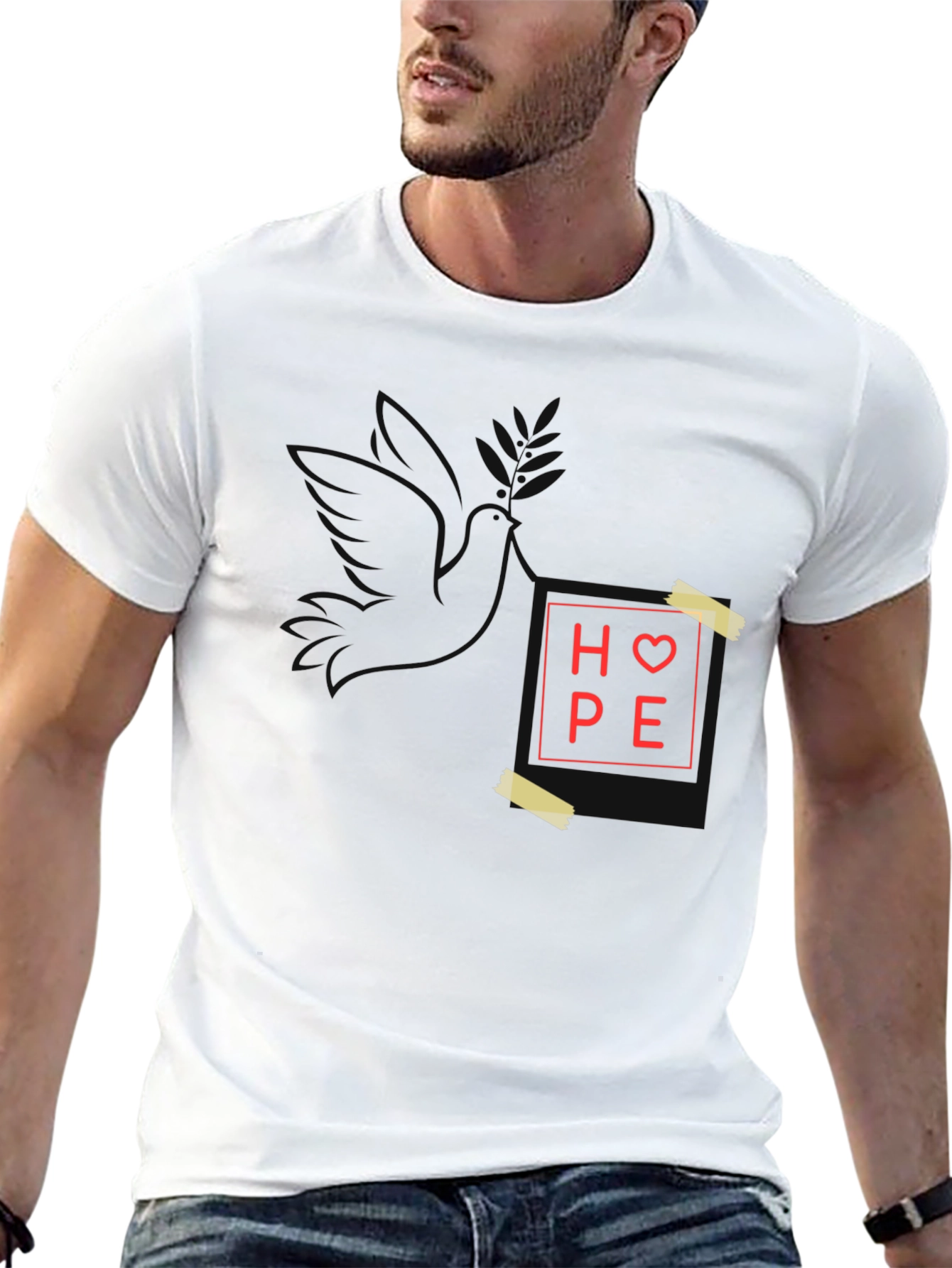Black Hope Dove Graphic Print Tee - Stylish Comfort view 13