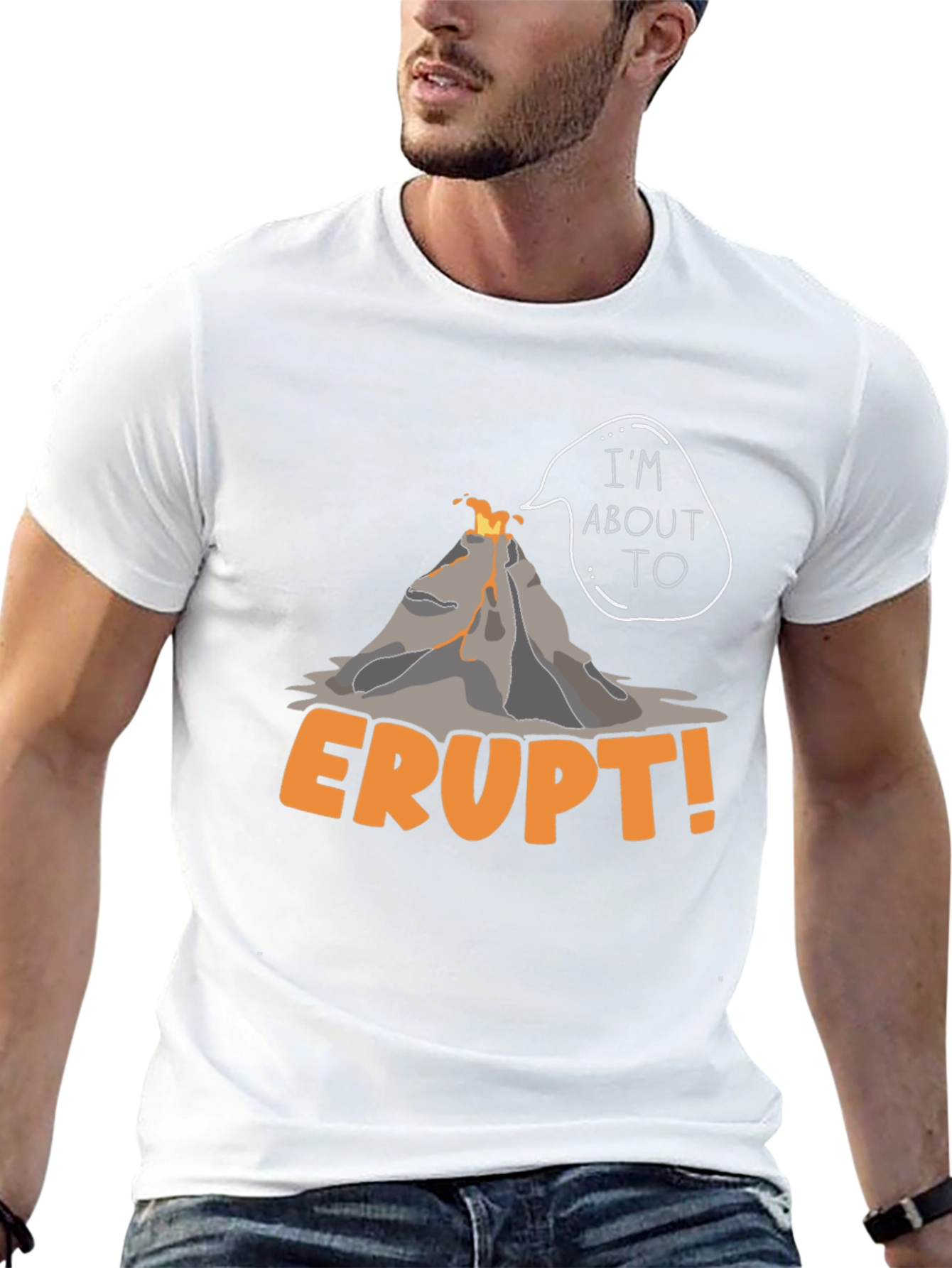 Black I'm About To Erupt Volcano Graphic Tee view 13