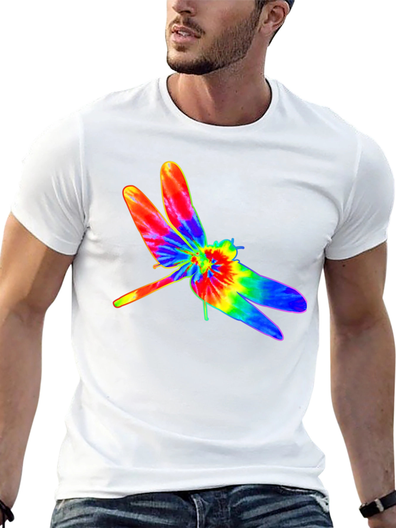 Black Tie Dye Dragonfly Graphic T-Shirt view 13