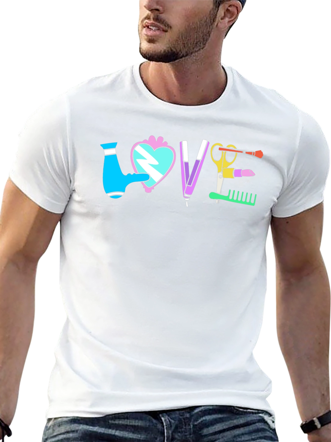 Black Love Hairdresser T-Shirt view 13