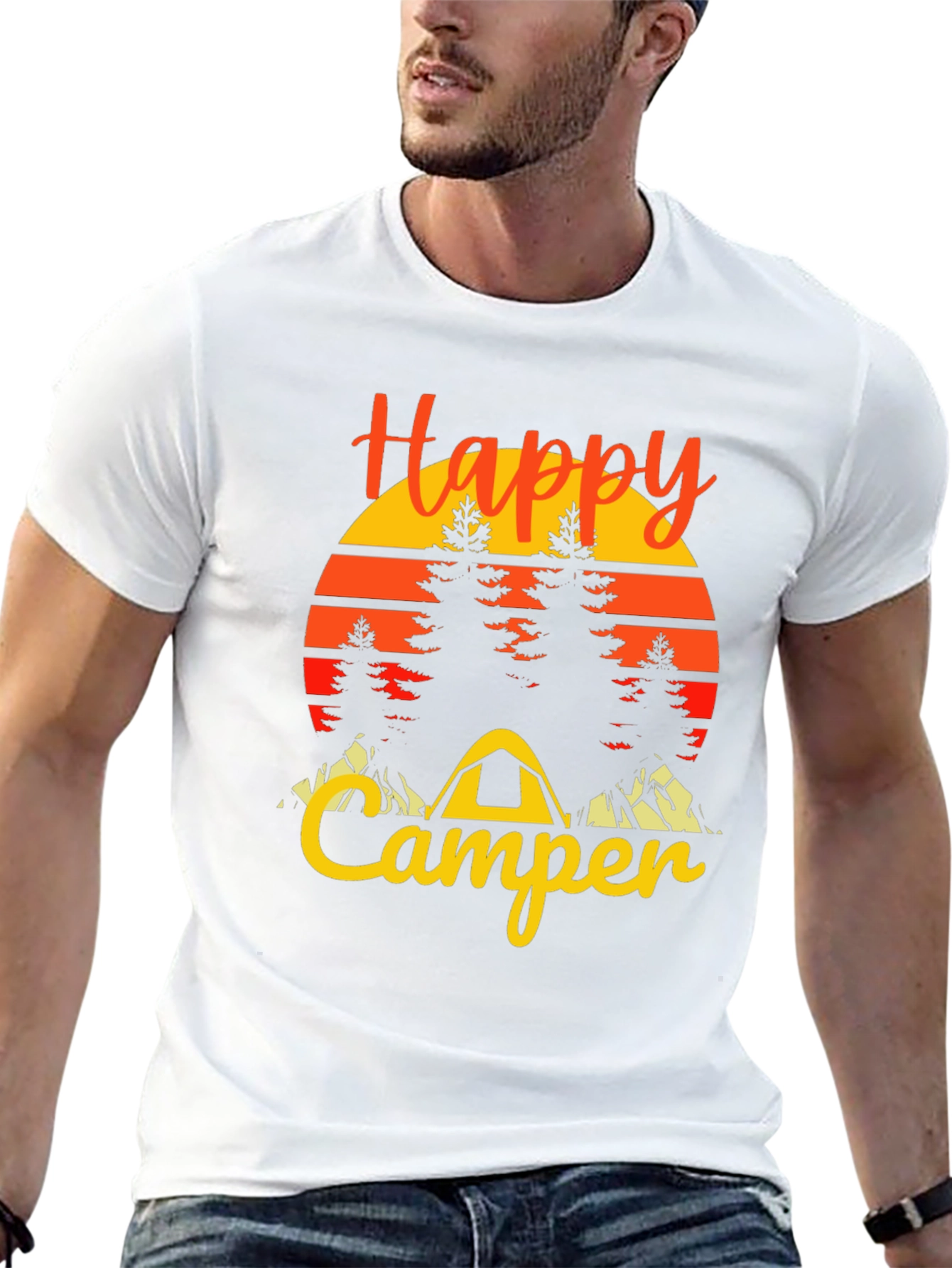 Black Happy Camper Graphic Tee - Outdoor Adventure Shirt view 13
