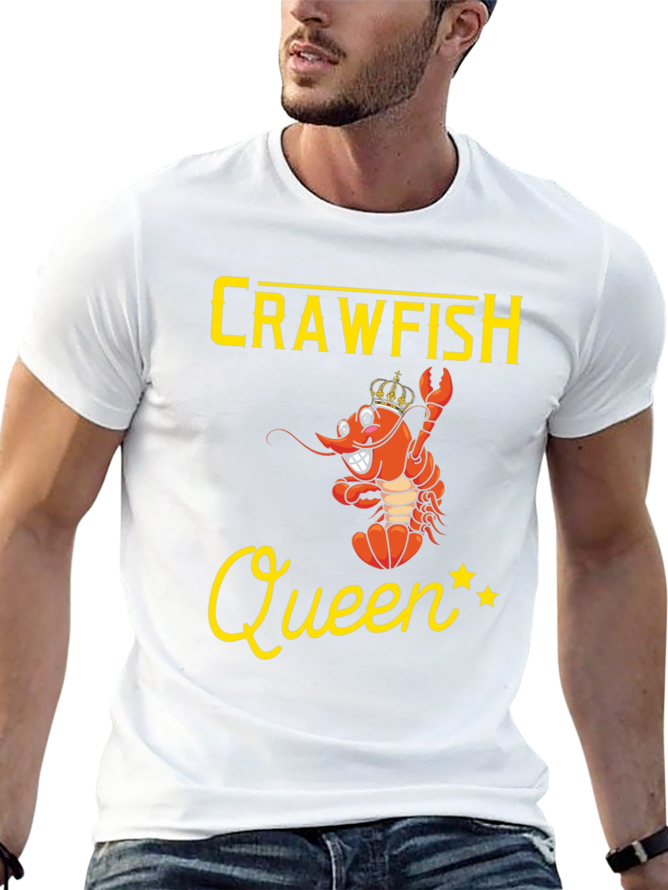 Black Crawfish Queen Graphic Tee - Funny Cajun Shirt view 13
